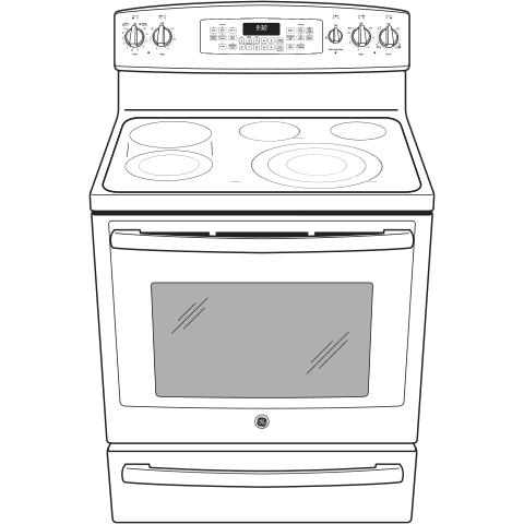 Series 30" Free-Standing Electric Convection Range with Warming Drawer PB930DHBB