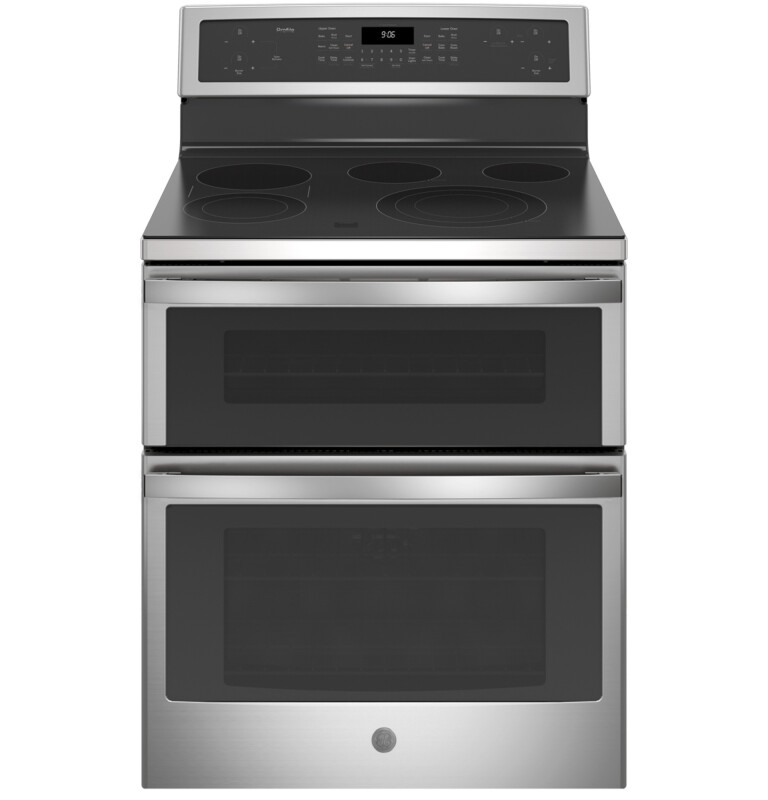 GE Profile 30" Free-Standing Electric Double Oven Convection Range Stainless Steel/Gray PB960SJSS Picture 1