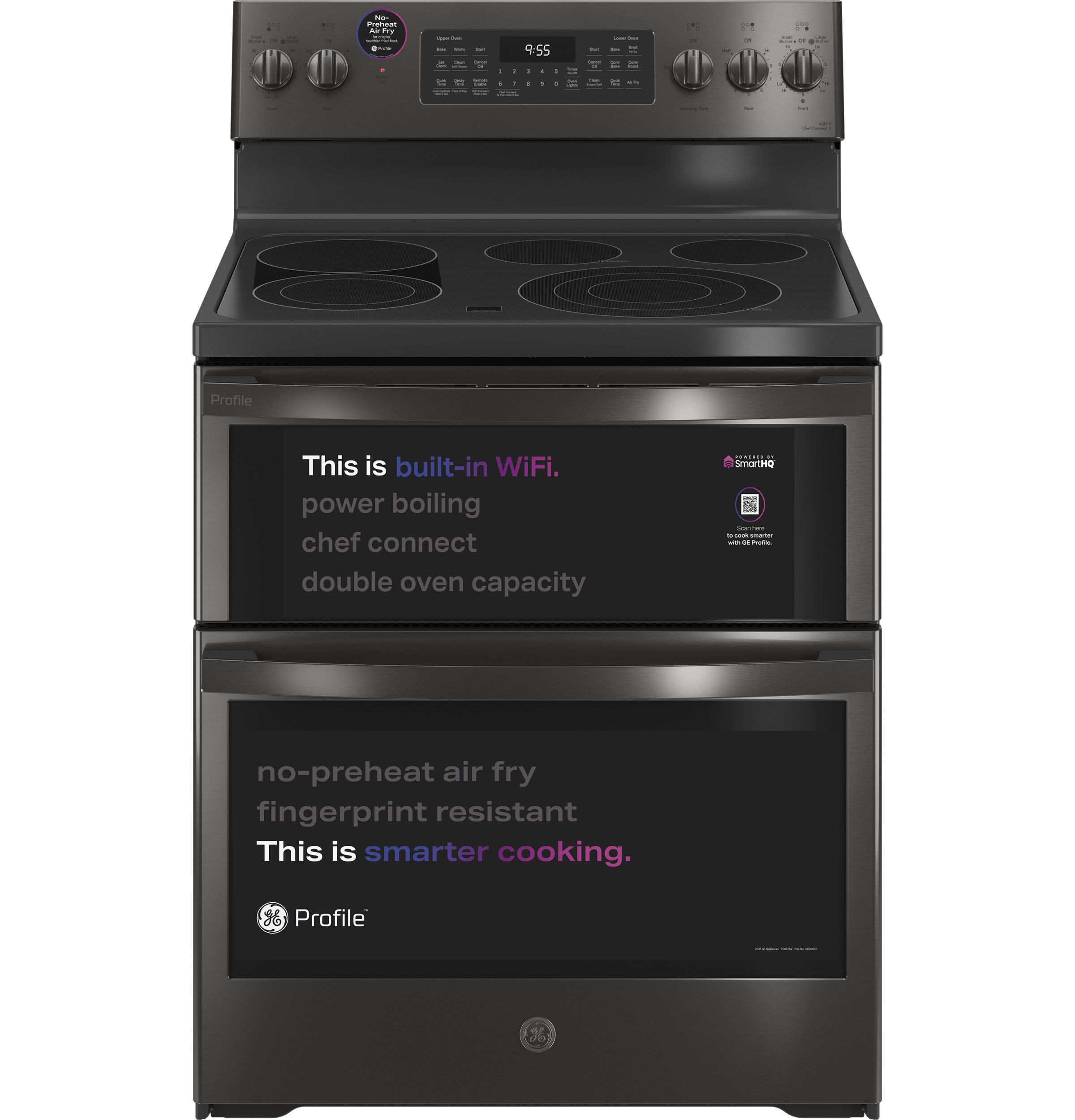 30" Smart Free-Standing Electric Double Oven Convection Range with No Preheat Air Fry PB965BPTS