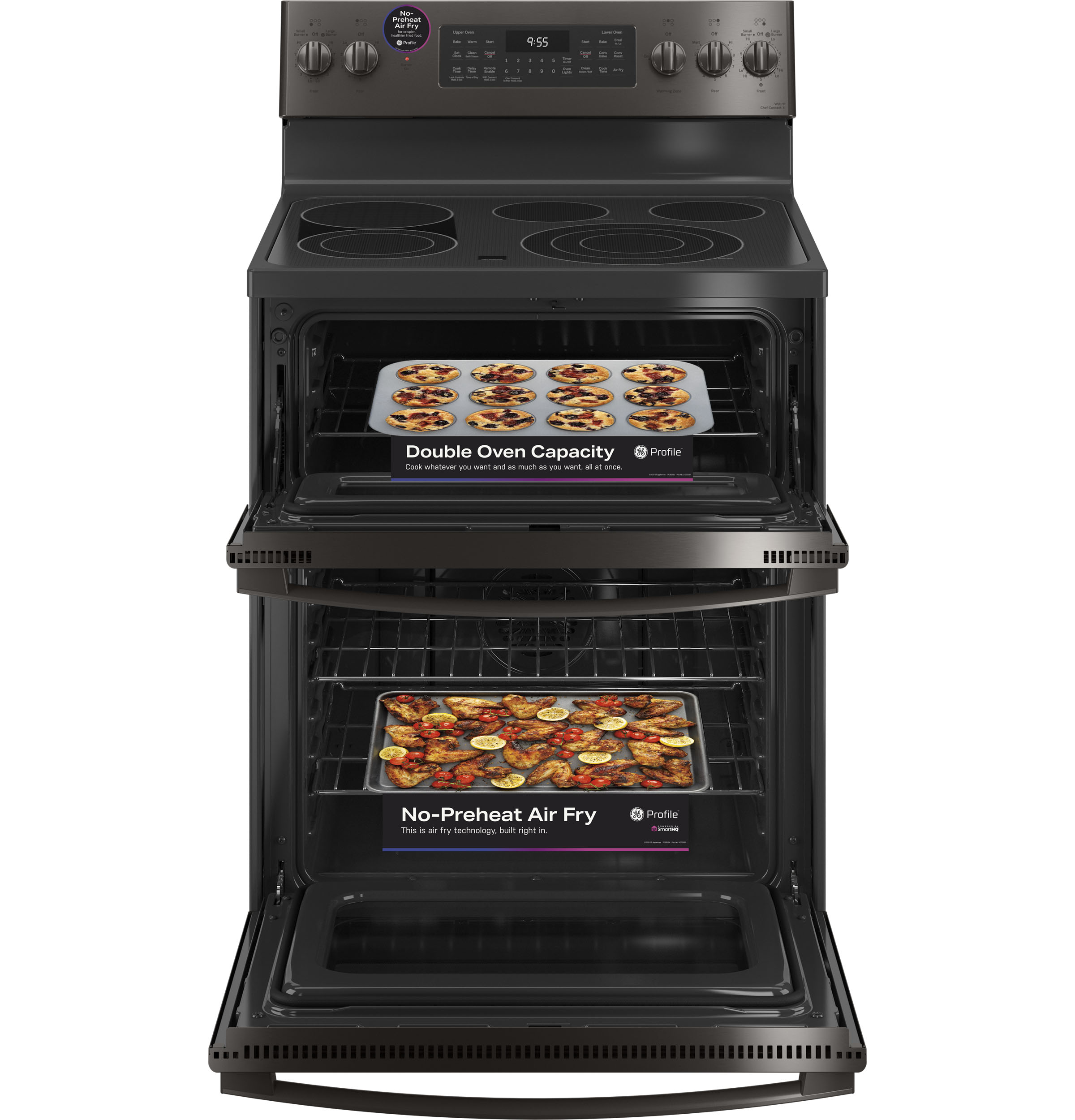 30" Smart Free-Standing Electric Double Oven Convection Range with No Preheat Air Fry PB965BPTS