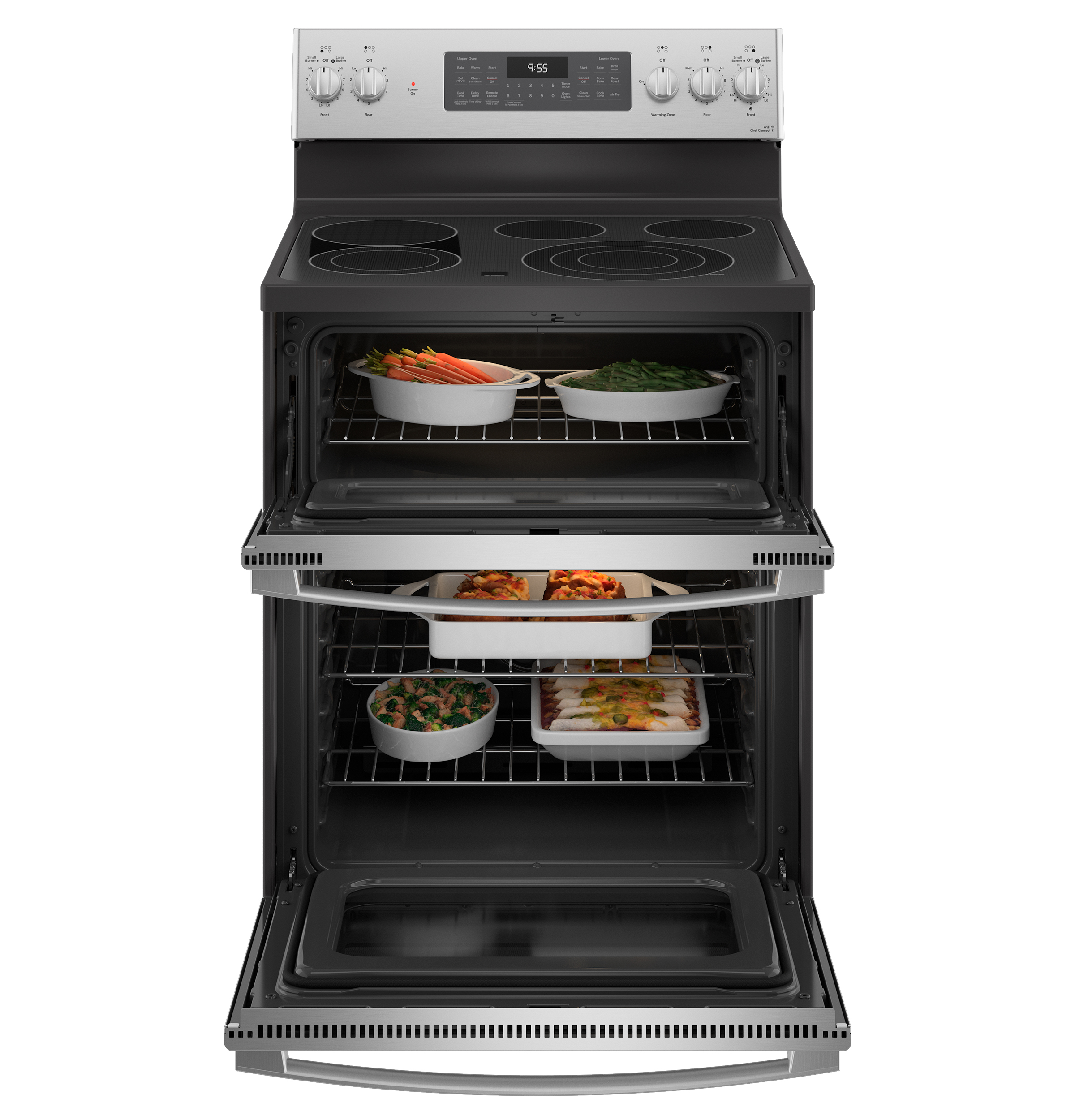 30" Smart Free-Standing Electric Double Oven Convection Range with No Preheat Air Fry PB965YPFS