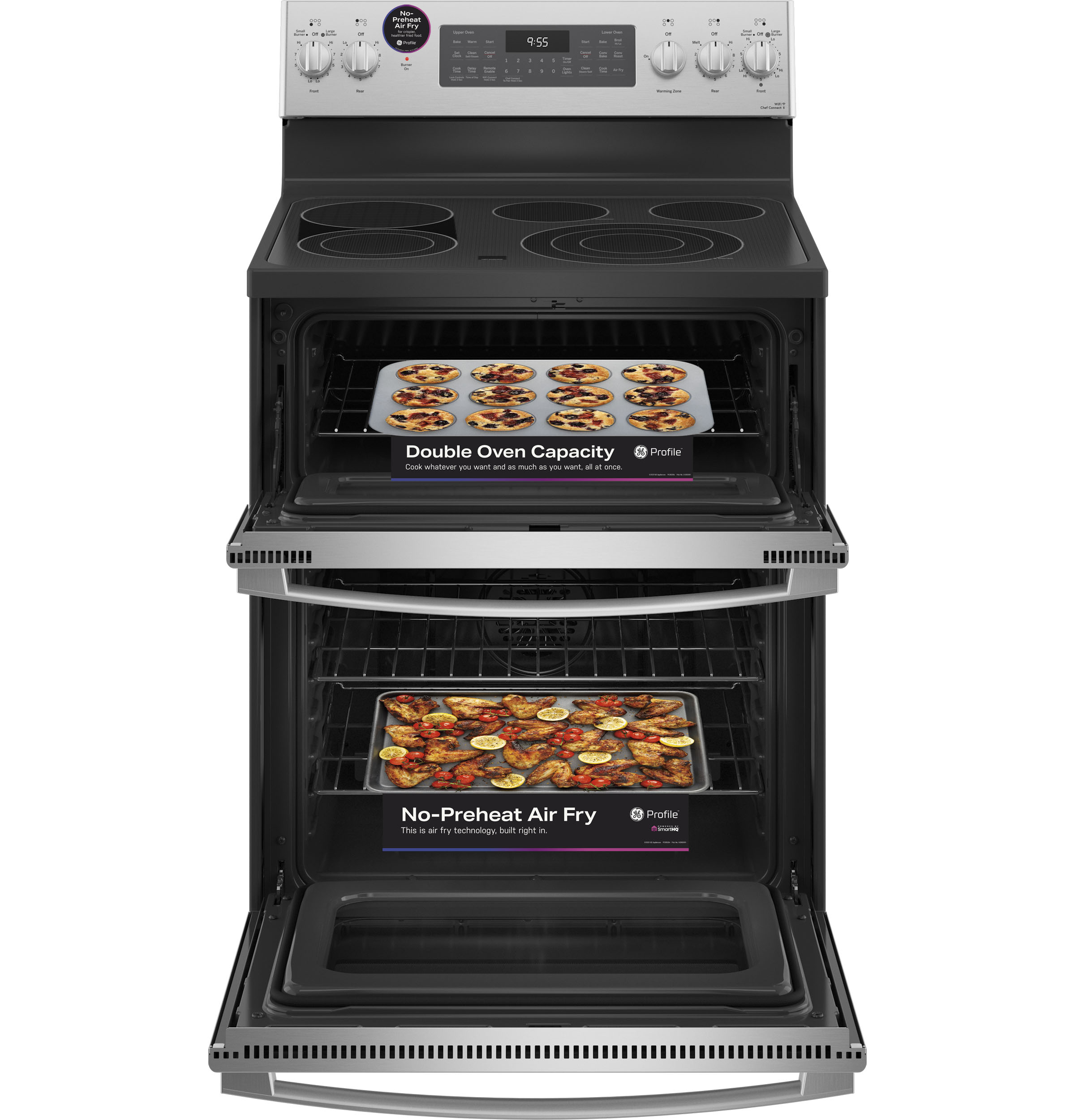 30" Smart Free-Standing Electric Double Oven Convection Range with No Preheat Air Fry PB965YPFS