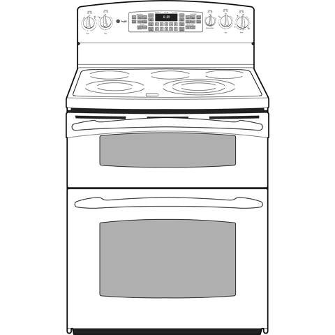 30" Free-Standing Double Oven Range PB970DPBB