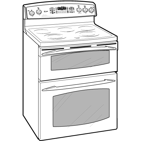 30" Free-Standing Double Oven Range PB970TMWW