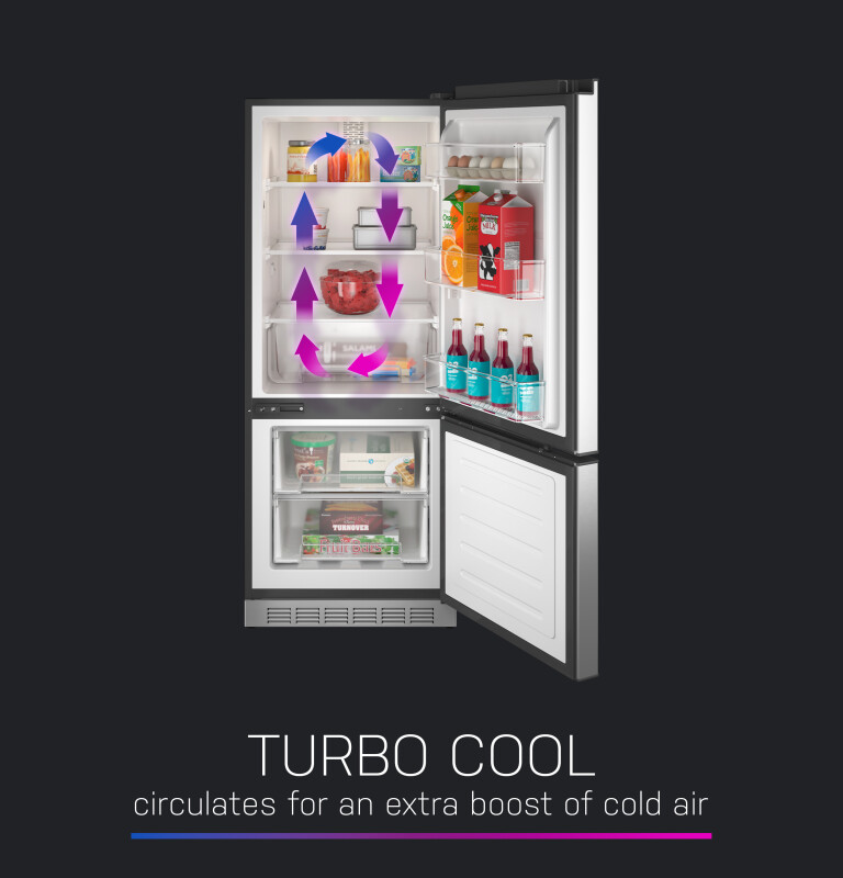 10.0 cu. ft. 12V DC Bottom Freezer Refrigerator PBV10RSTSS