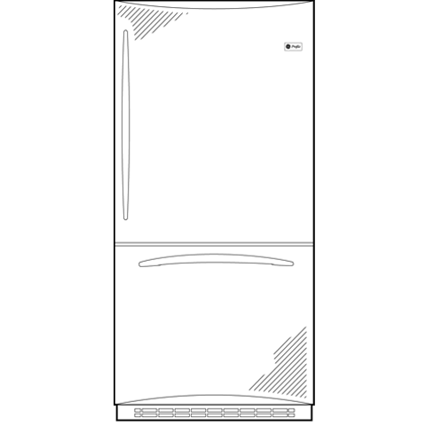 Counter-Depth 21.1 Cu. Ft. Stainless Bottom-Freezer Refrigerator PDCS1NBWRSS