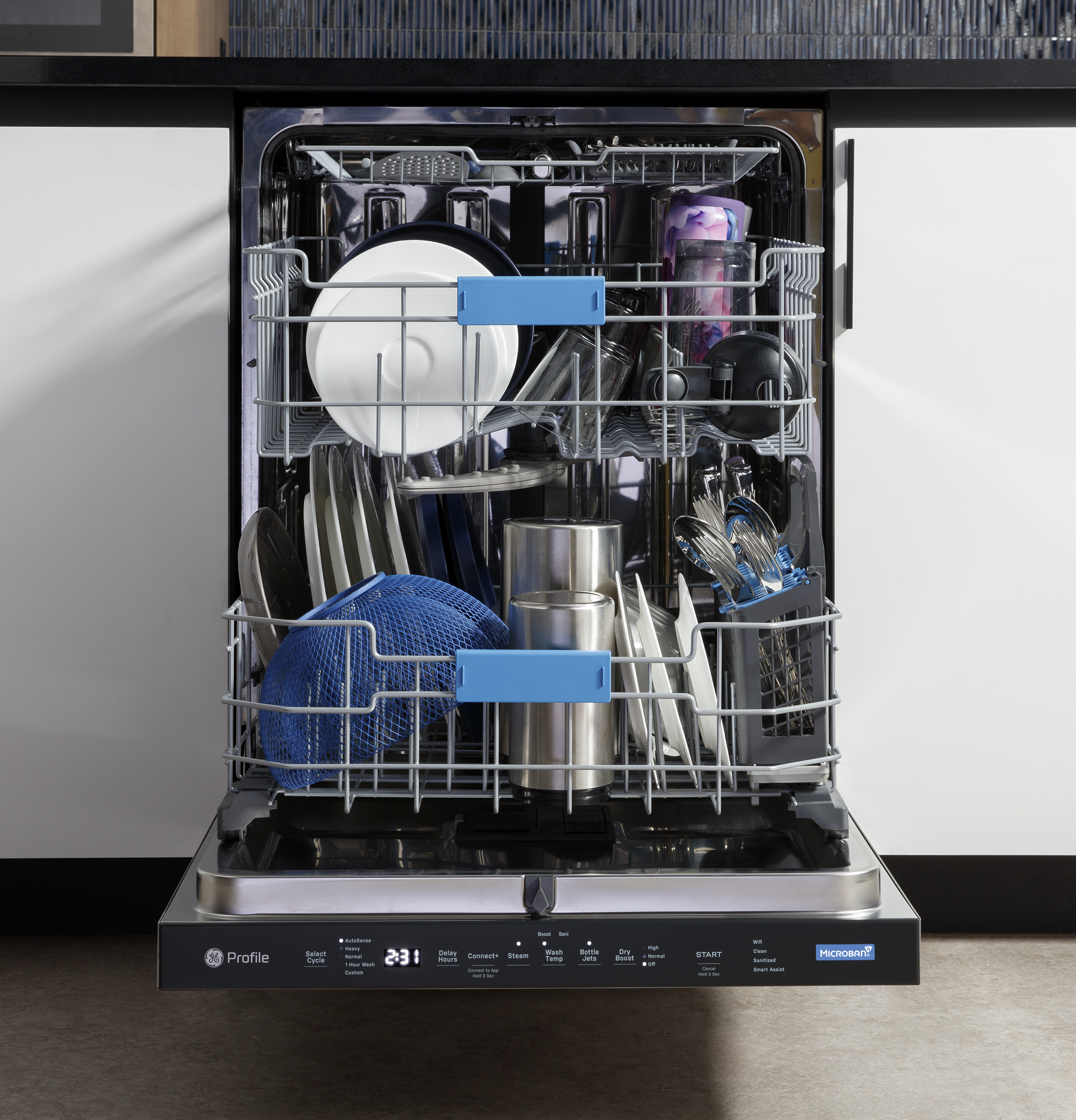 Fingerprint Resistant Top Control Stainless Interior Dishwasher with Microban Antimicrobial Technology PDP715SYVFS