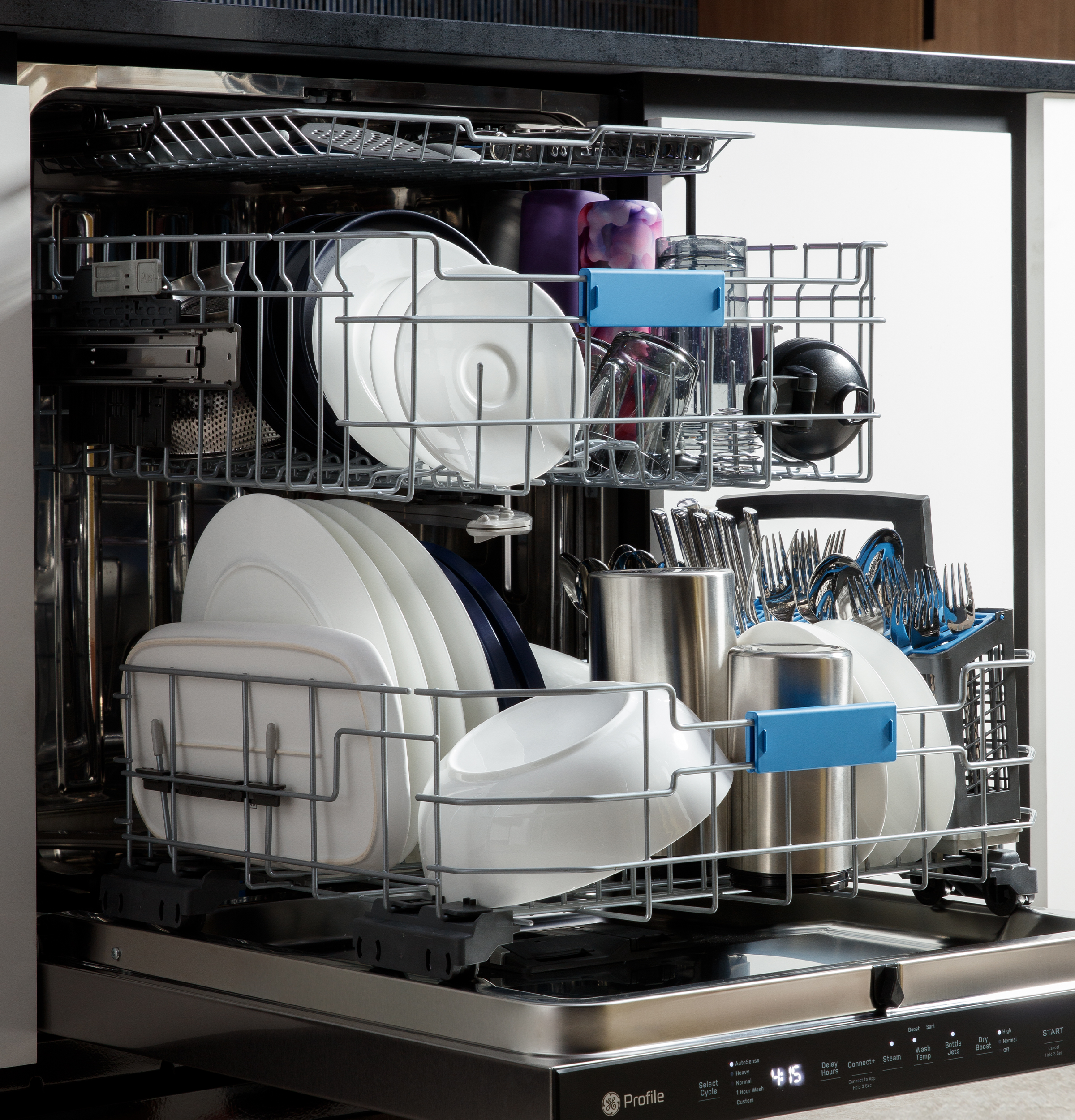 Fingerprint Resistant Top Control Stainless Interior Dishwasher with Microban Antimicrobial Technology PDP715SYVFS