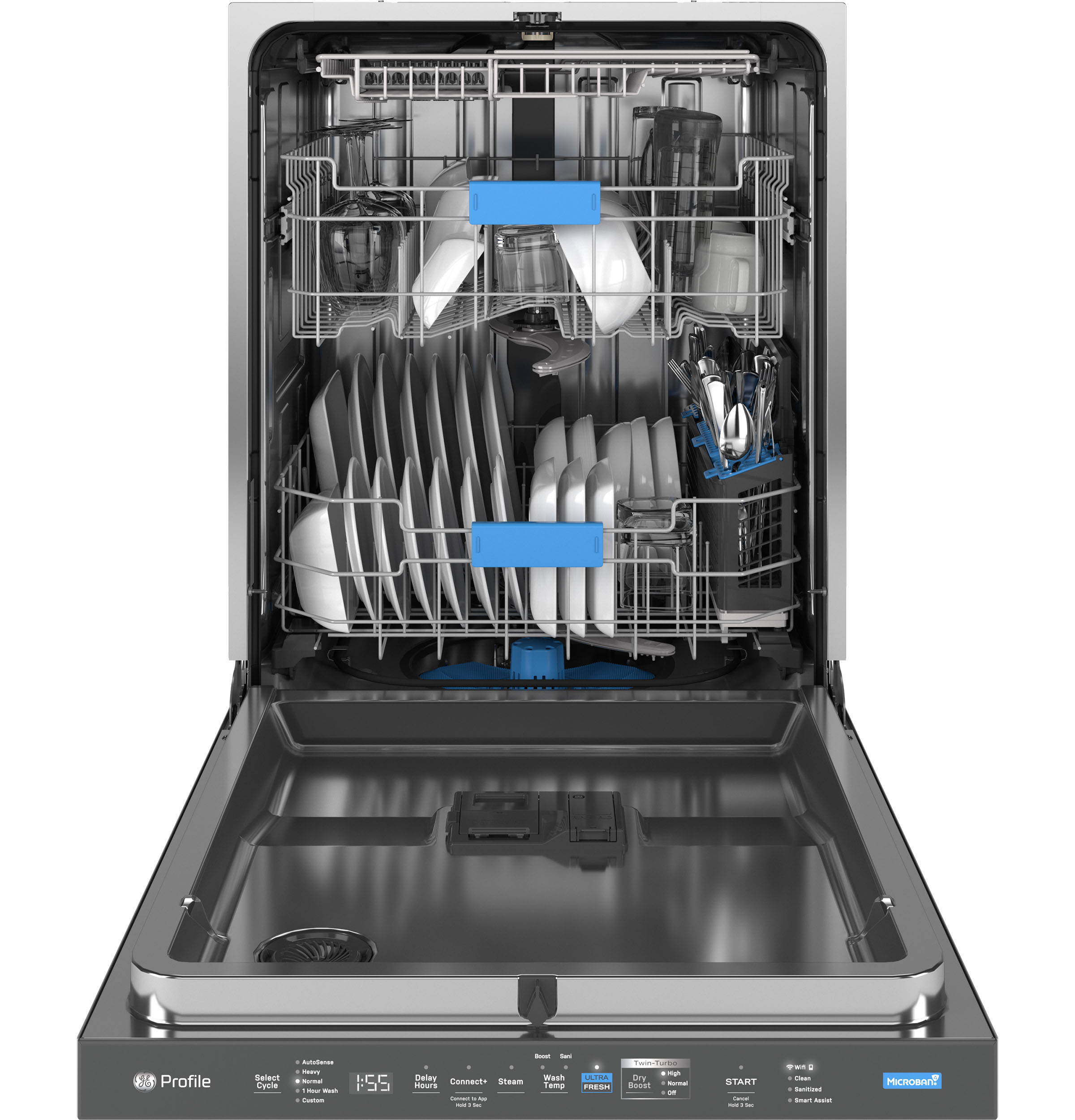 GE Profile™ ENERGY STAR Smart UltraFresh System Dishwasher with Microban™ Antimicrobial Technology with Deep Clean Washing 3rd Rack, 42 dBA PDP755SBVTS