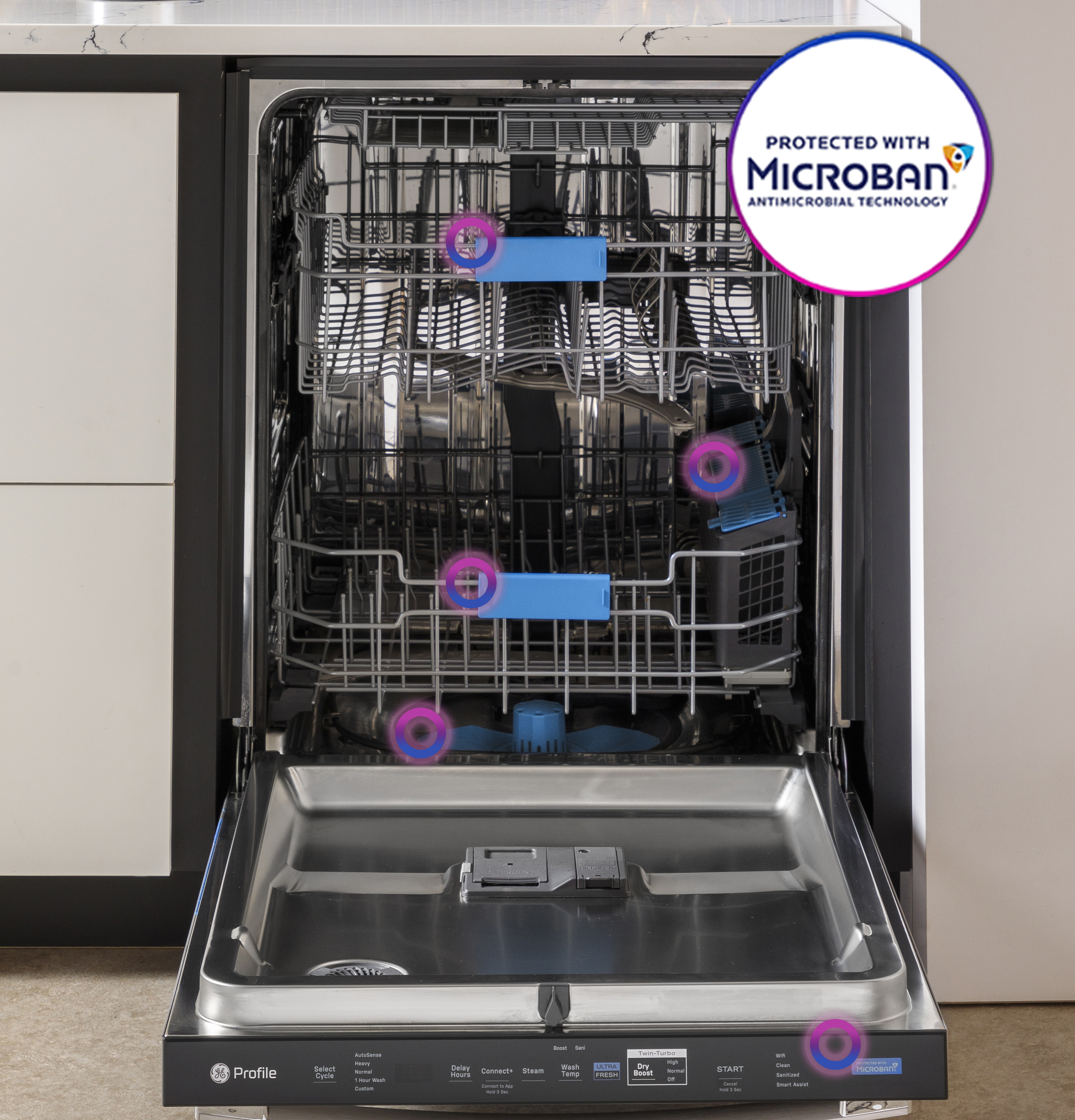 GE Profile™ ENERGY STAR Smart UltraFresh System Dishwasher with Microban™ Antimicrobial Technology with Deep Clean Washing 3rd Rack, 42 dBA PDP755SBVTS