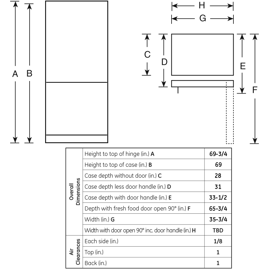 25.3 Cu. Ft. Bottom-Freezer Refrigerator PDSS5NBXRSS
