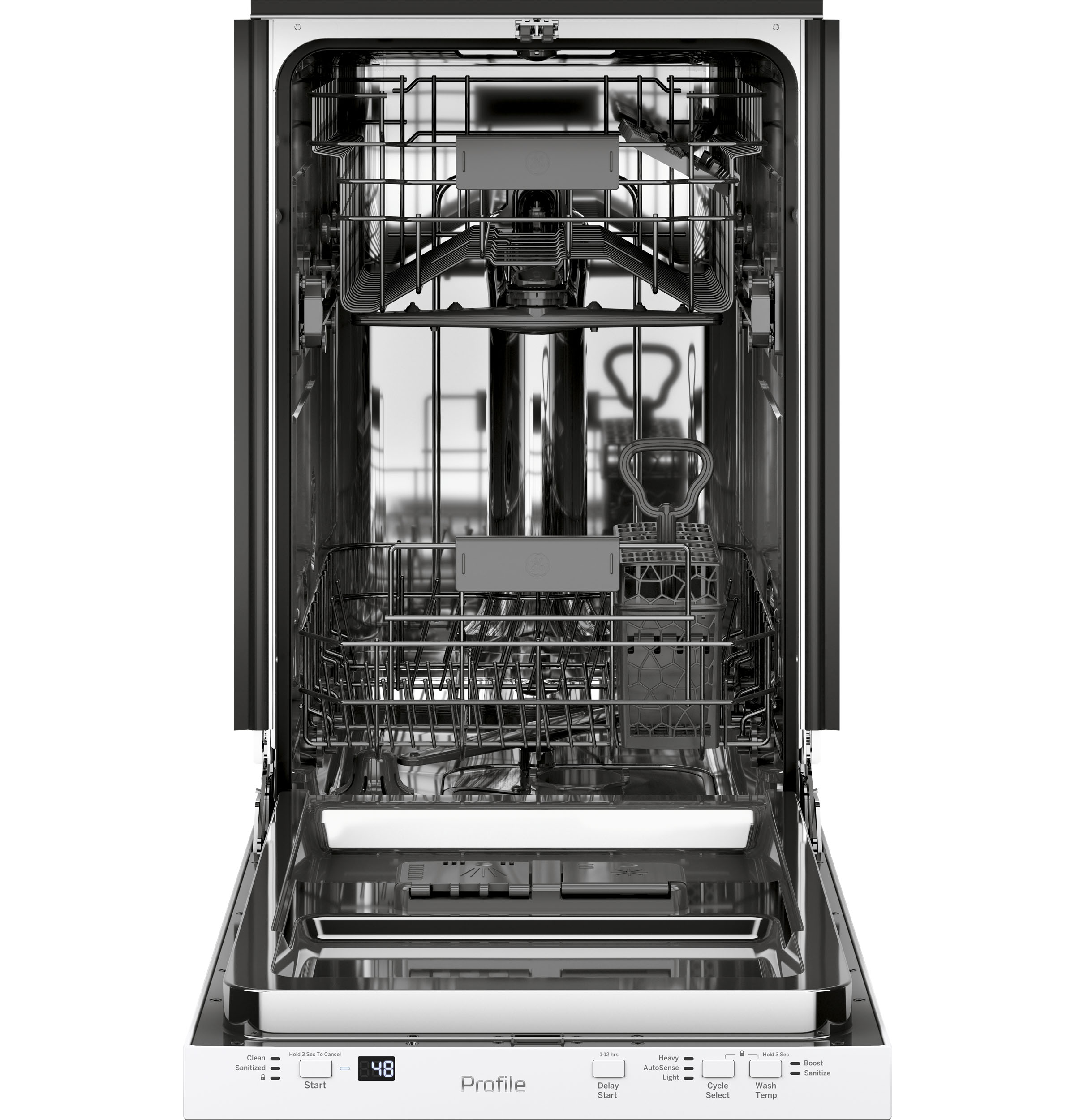Ge Profile™ Energy Star® 18" Ada Compliant Stainless Steel Interior Dishwasher With Sanitize Cycle PDT145SGLWW