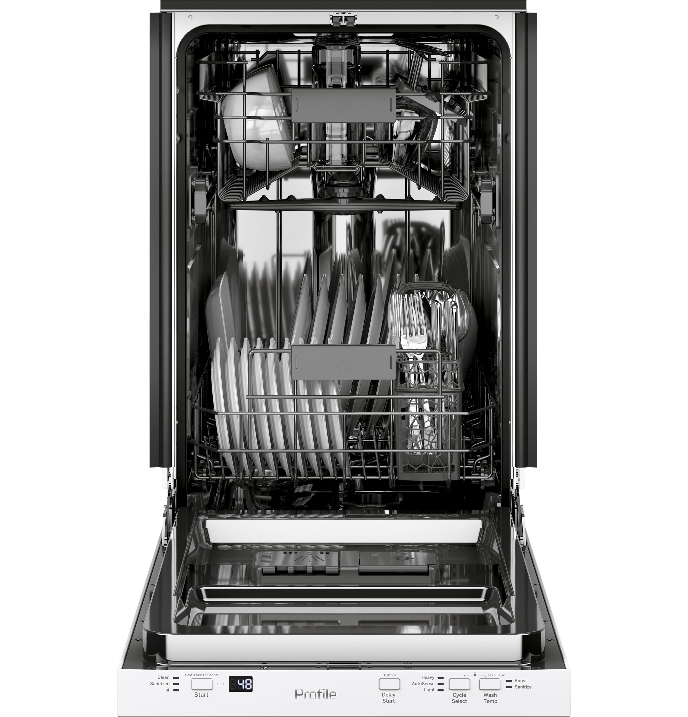 Ge Profile™ Energy Star® 18" Ada Compliant Stainless Steel Interior Dishwasher With Sanitize Cycle PDT145SGLWW