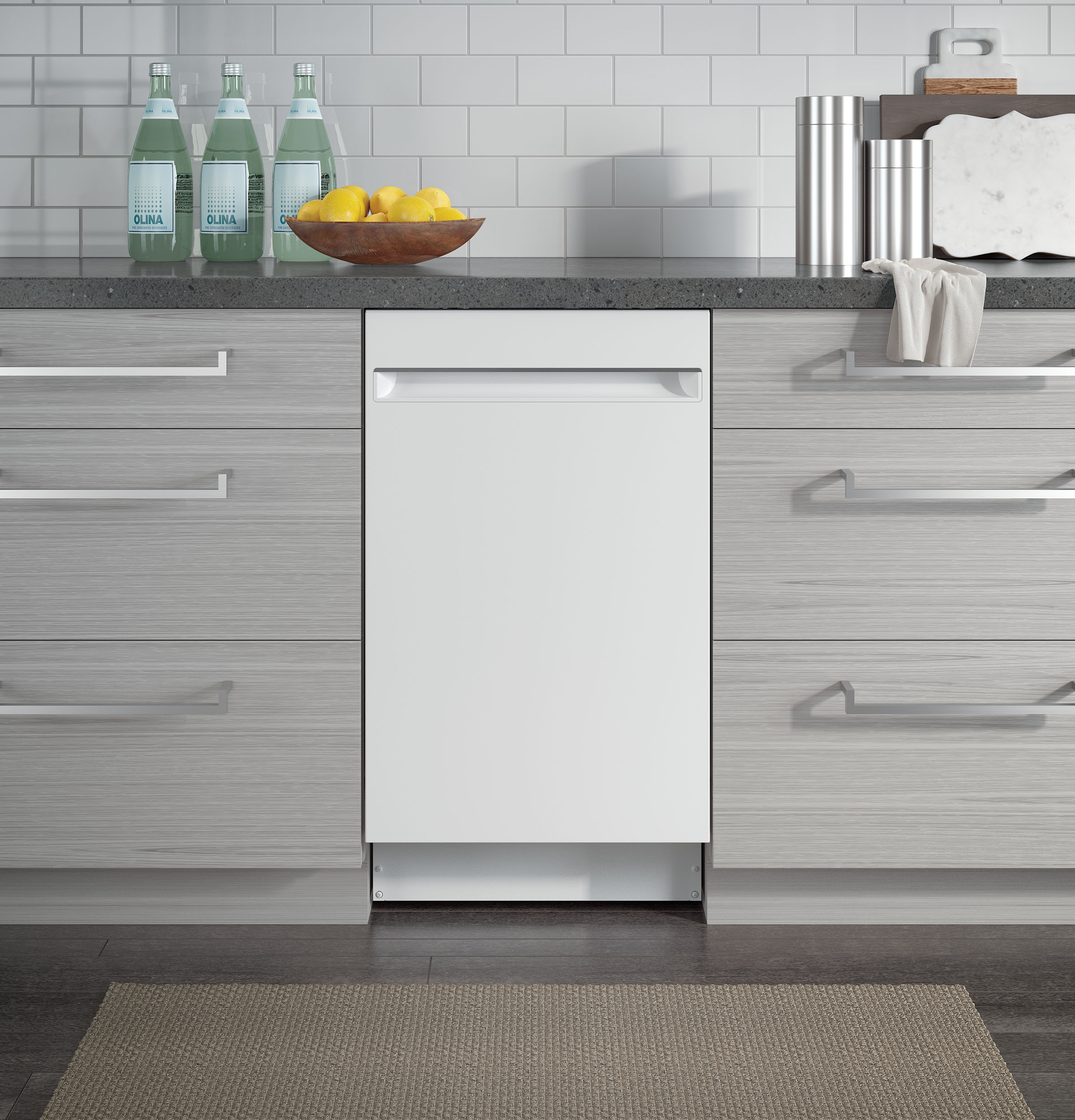 Ge Profile™ Energy Star® 18" Ada Compliant Stainless Steel Interior Dishwasher With Sanitize Cycle PDT145SGLWW