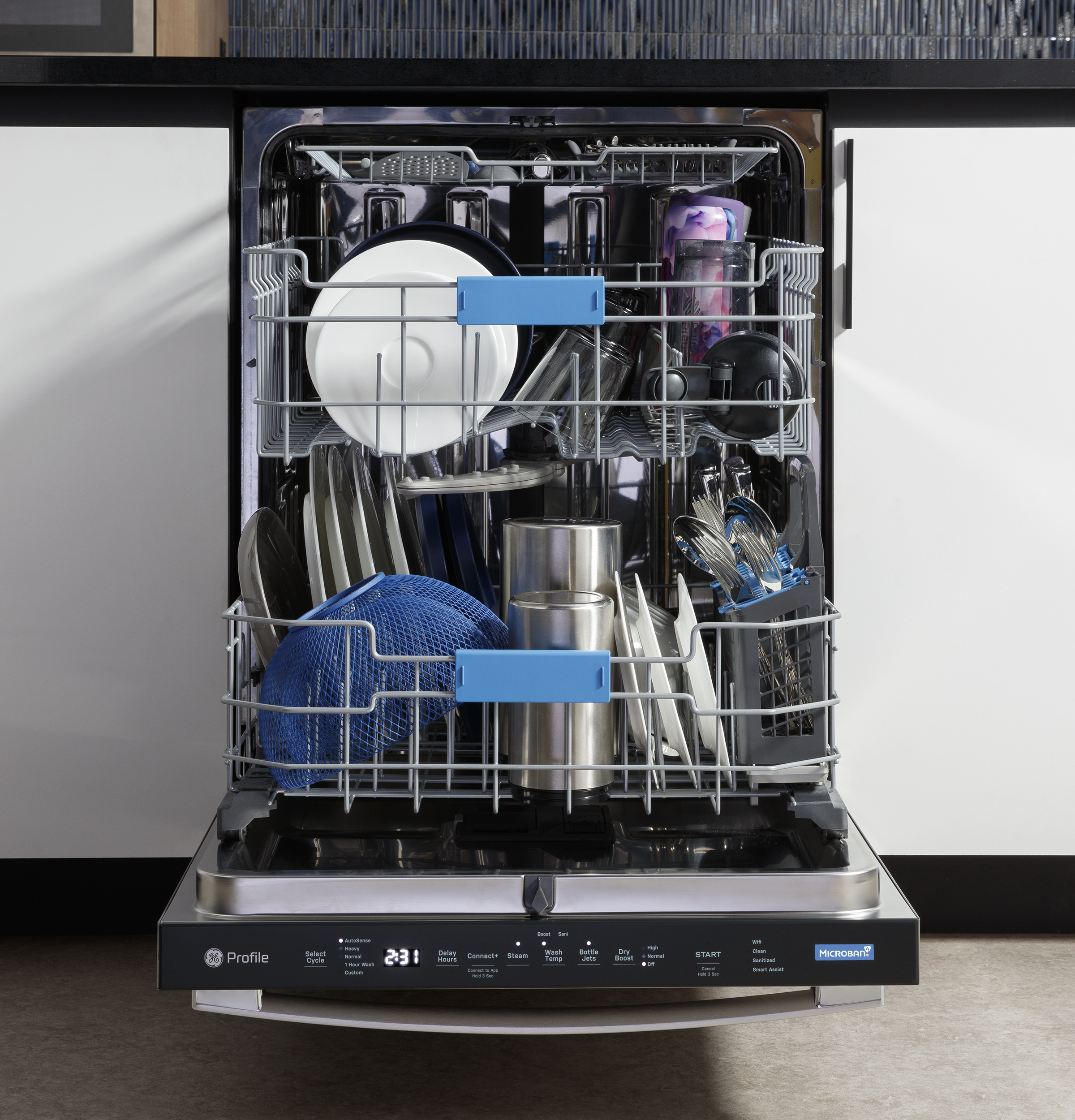 Fingerprint Resistant Top Control Stainless Interior Dishwasher with Microban Antimicrobial Technology PDT715SYVFS