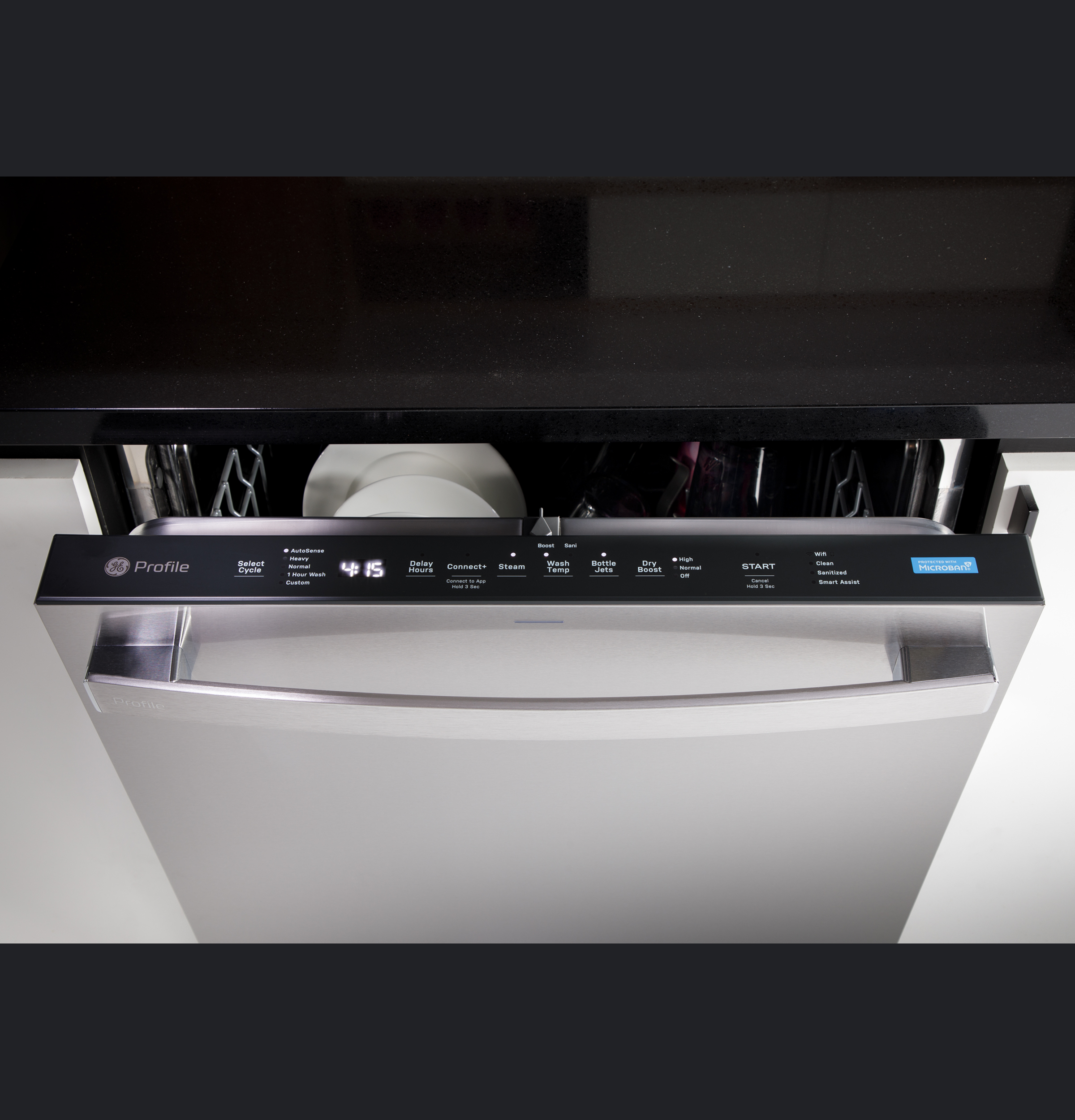 Fingerprint Resistant Top Control Stainless Interior Dishwasher with Microban Antimicrobial Technology PDT715SYVFS