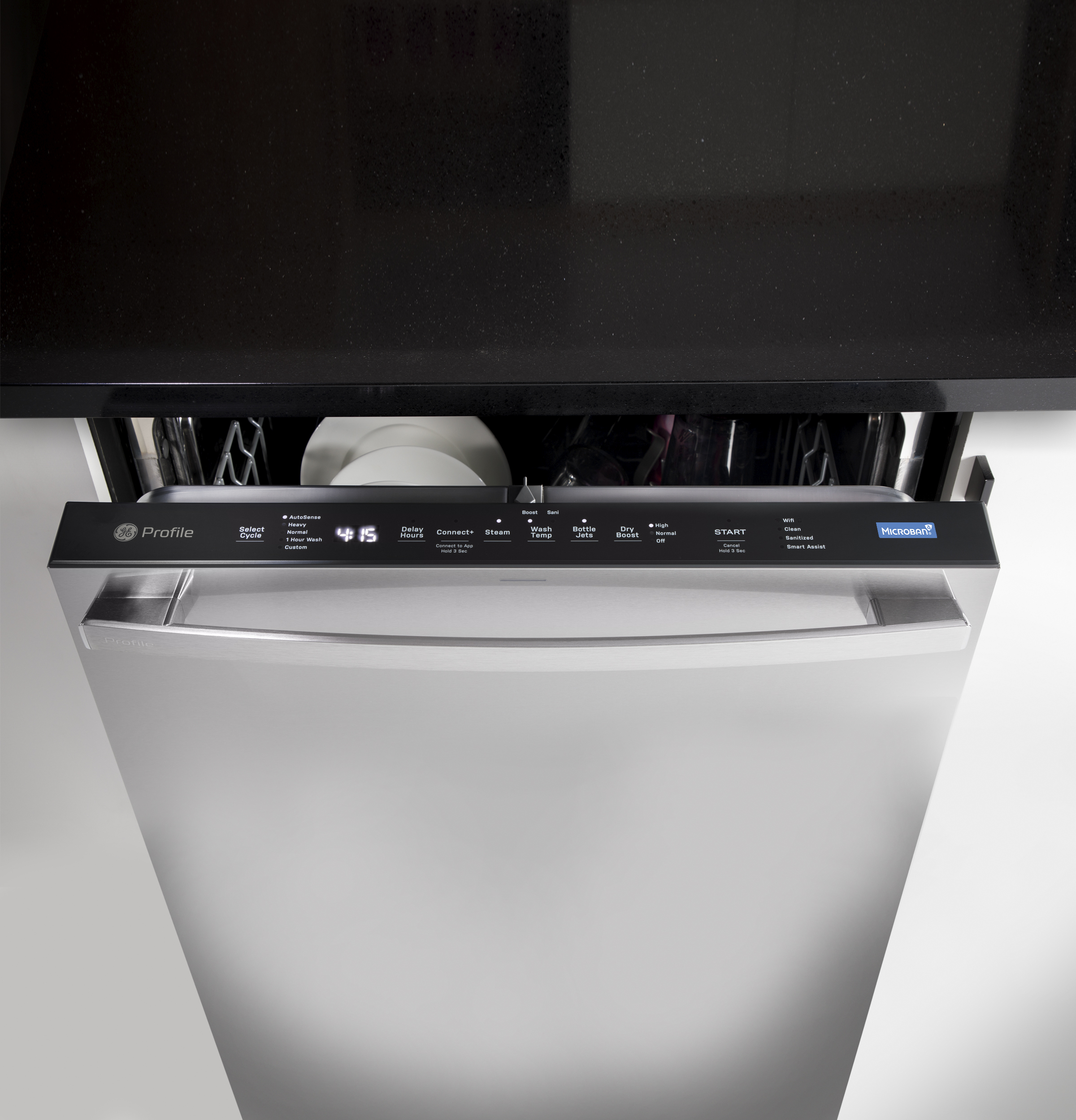 Fingerprint Resistant Top Control Stainless Interior Dishwasher with Microban Antimicrobial Technology PDT715SYVFS
