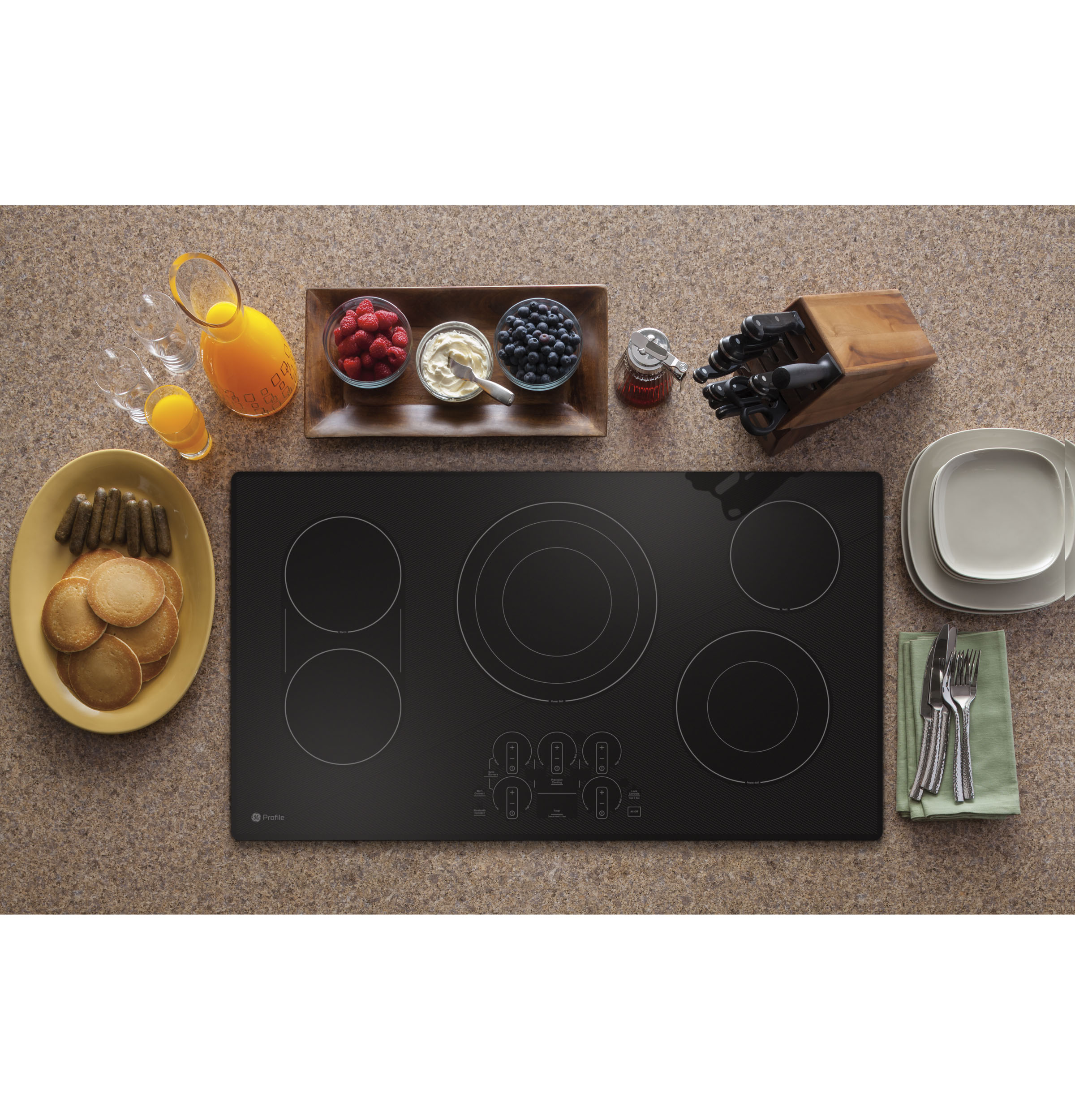36" Built-In Touch Control Electric Cooktop PEP7036DTBB