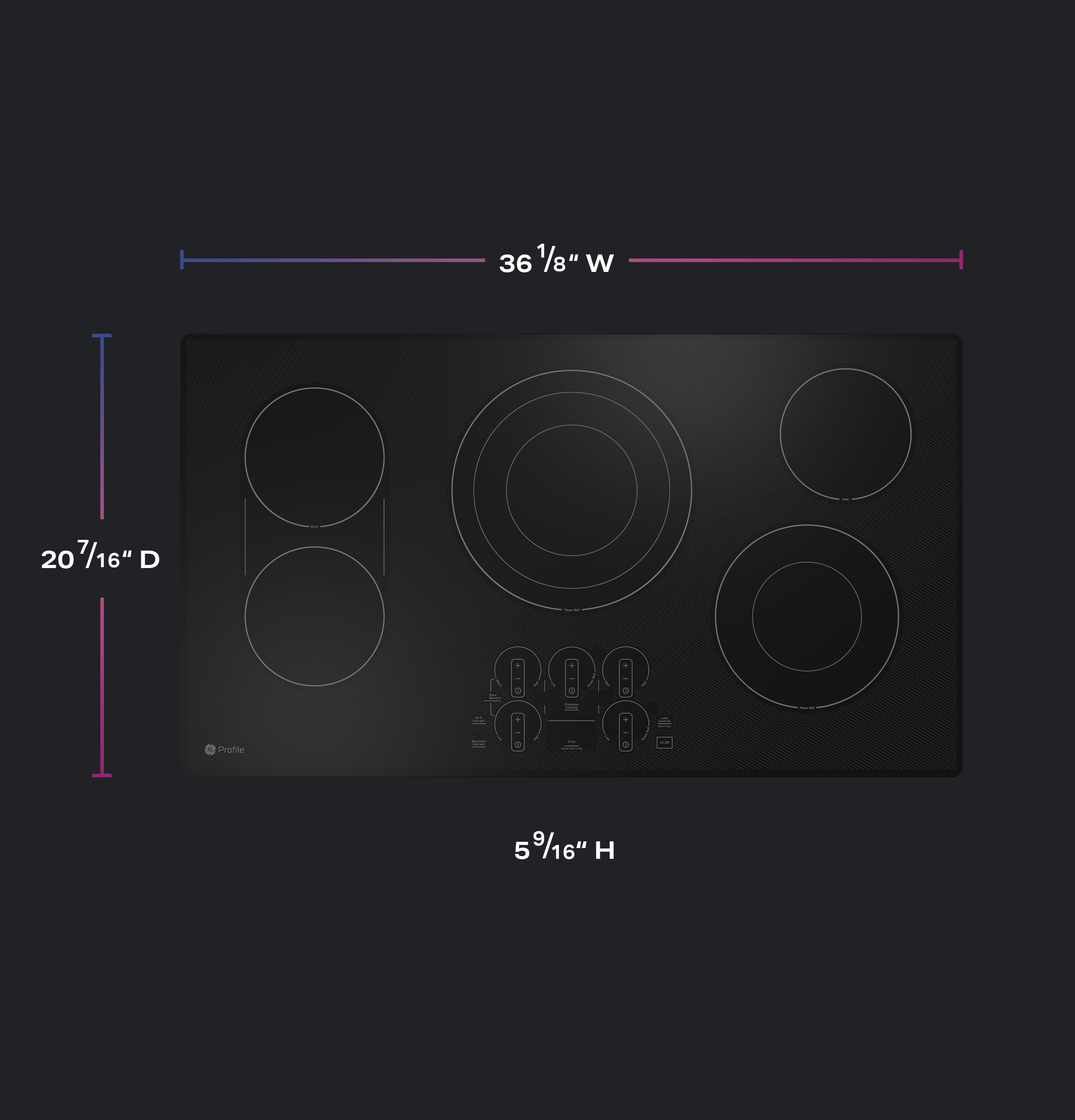 36" Built-In Touch Control Electric Cooktop PEP7036DTBB