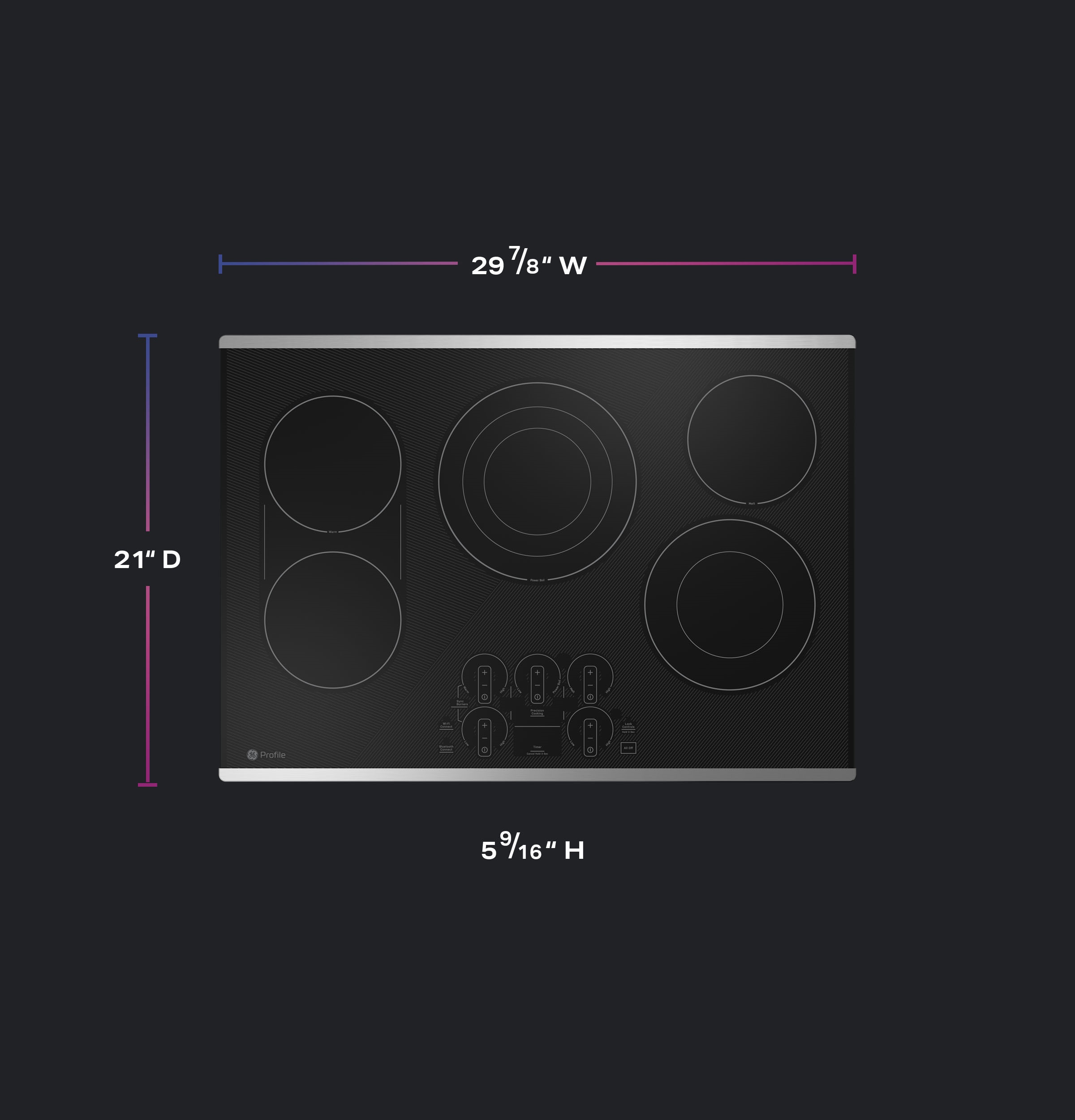 30" Built-In Touch Control Electric Cooktop PEP9030STSS