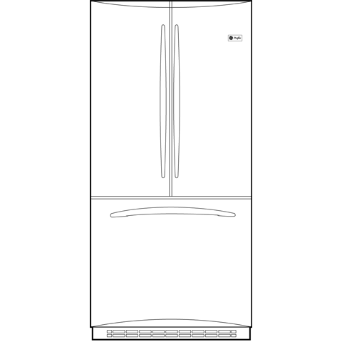 20.9 Cu. Ft. Counter-Depth French-Door Refrigerator with Icemaker PFCF1NFWWW