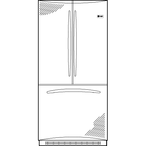 20.7 Cu. Ft. Counter-Depth French-Door Refrigerator with Icemaker PFCS1NFZSS