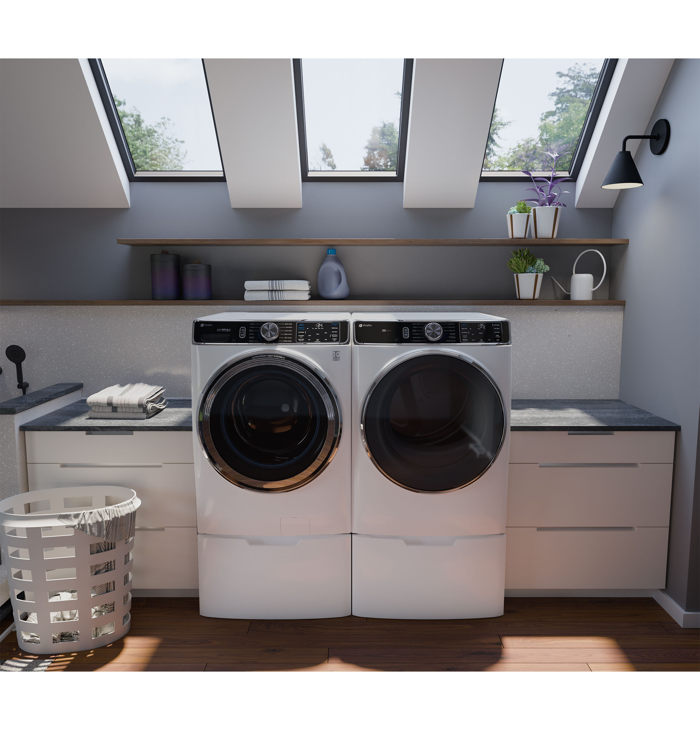 Ge Profile™ 7.8 Cu. Ft. Capacity Smart Front Load Electric Dryer With Steam And Sanitize Cycle PFD87ESSVWW