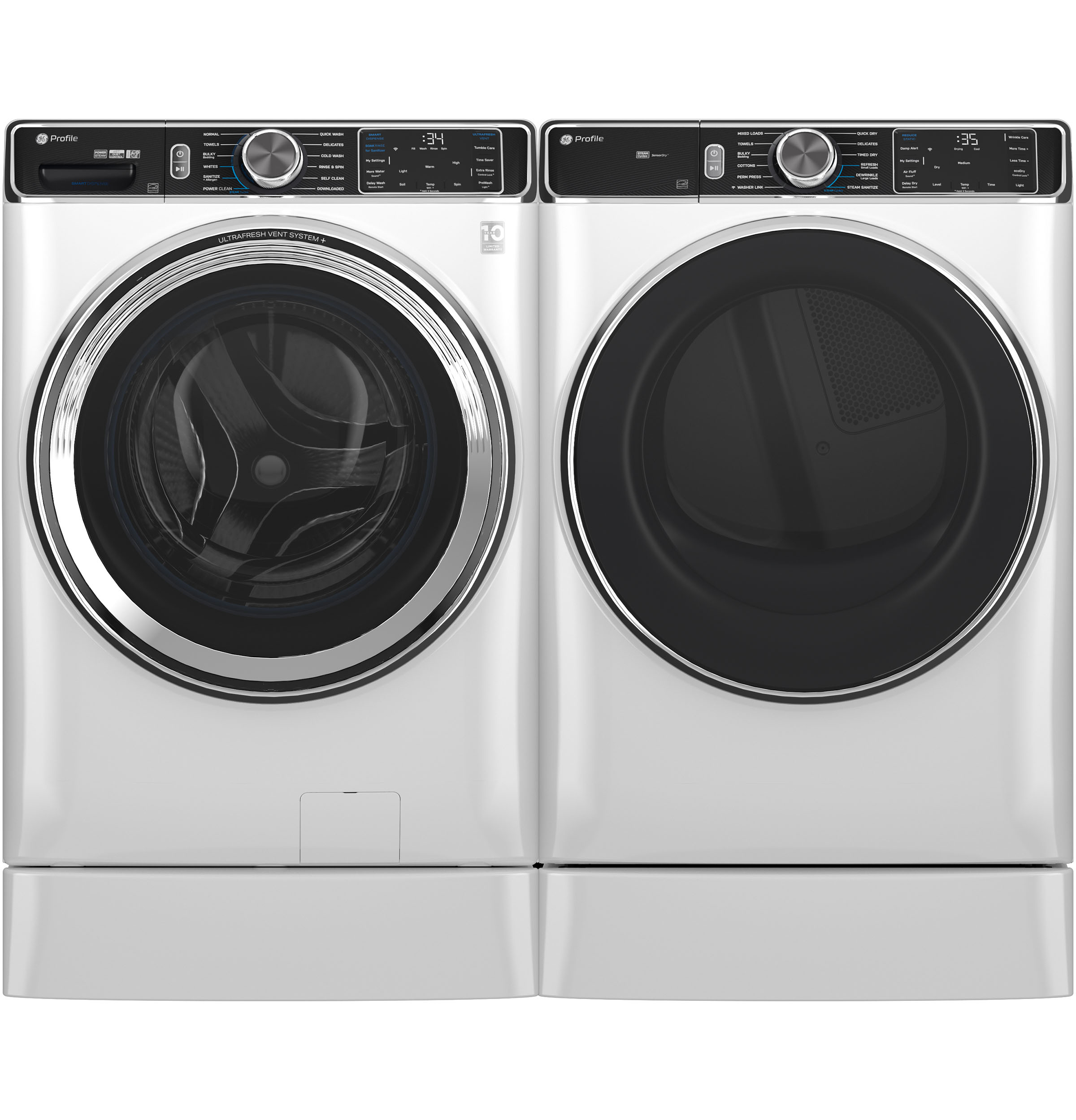 Ge Profile™ 7.8 Cu. Ft. Capacity Smart Front Load Electric Dryer With Steam And Sanitize Cycle PFD87ESSVWW