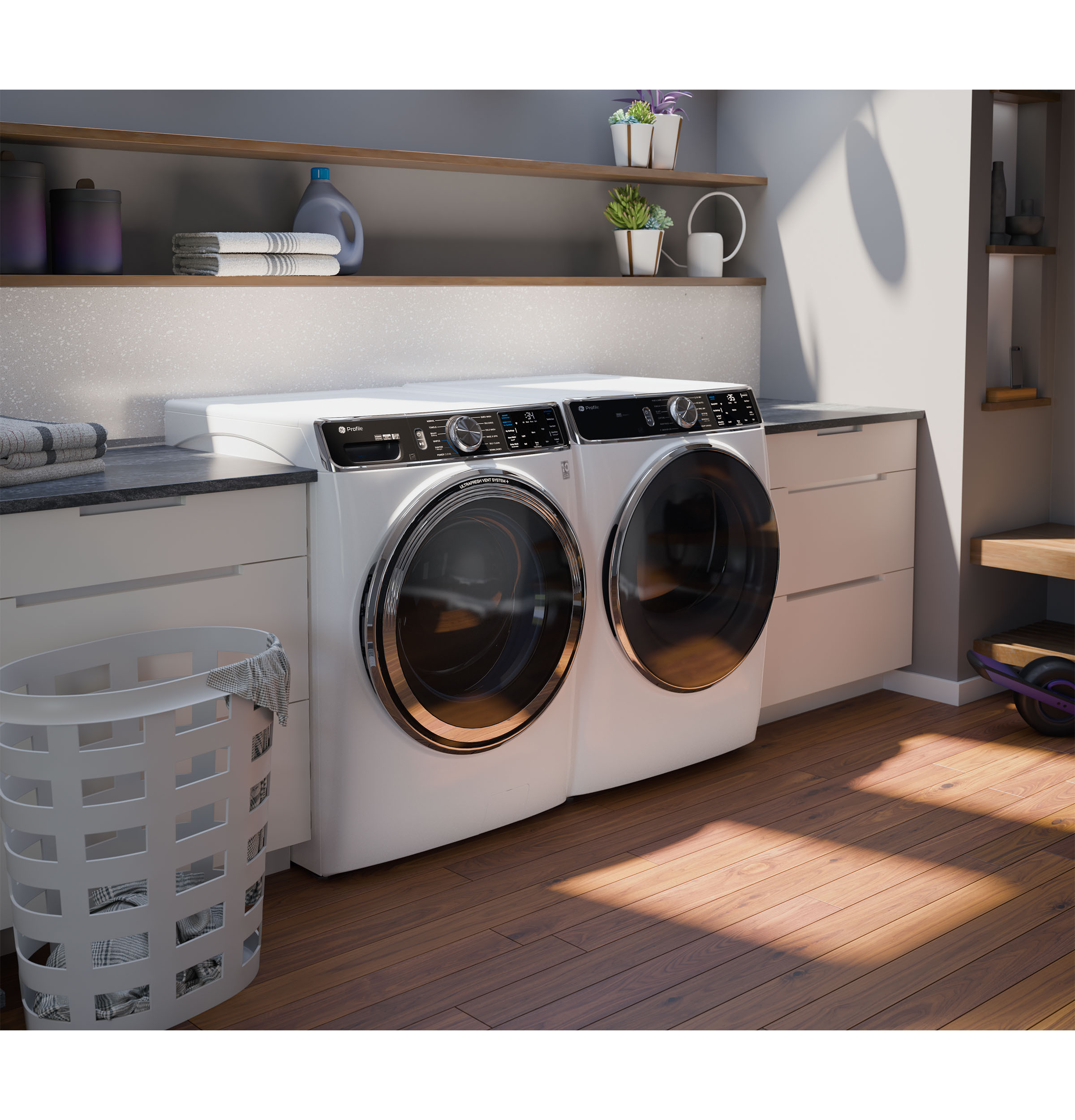 Ge Profile™ 7.8 Cu. Ft. Capacity Smart Front Load Electric Dryer With Steam And Sanitize Cycle PFD87ESSVWW