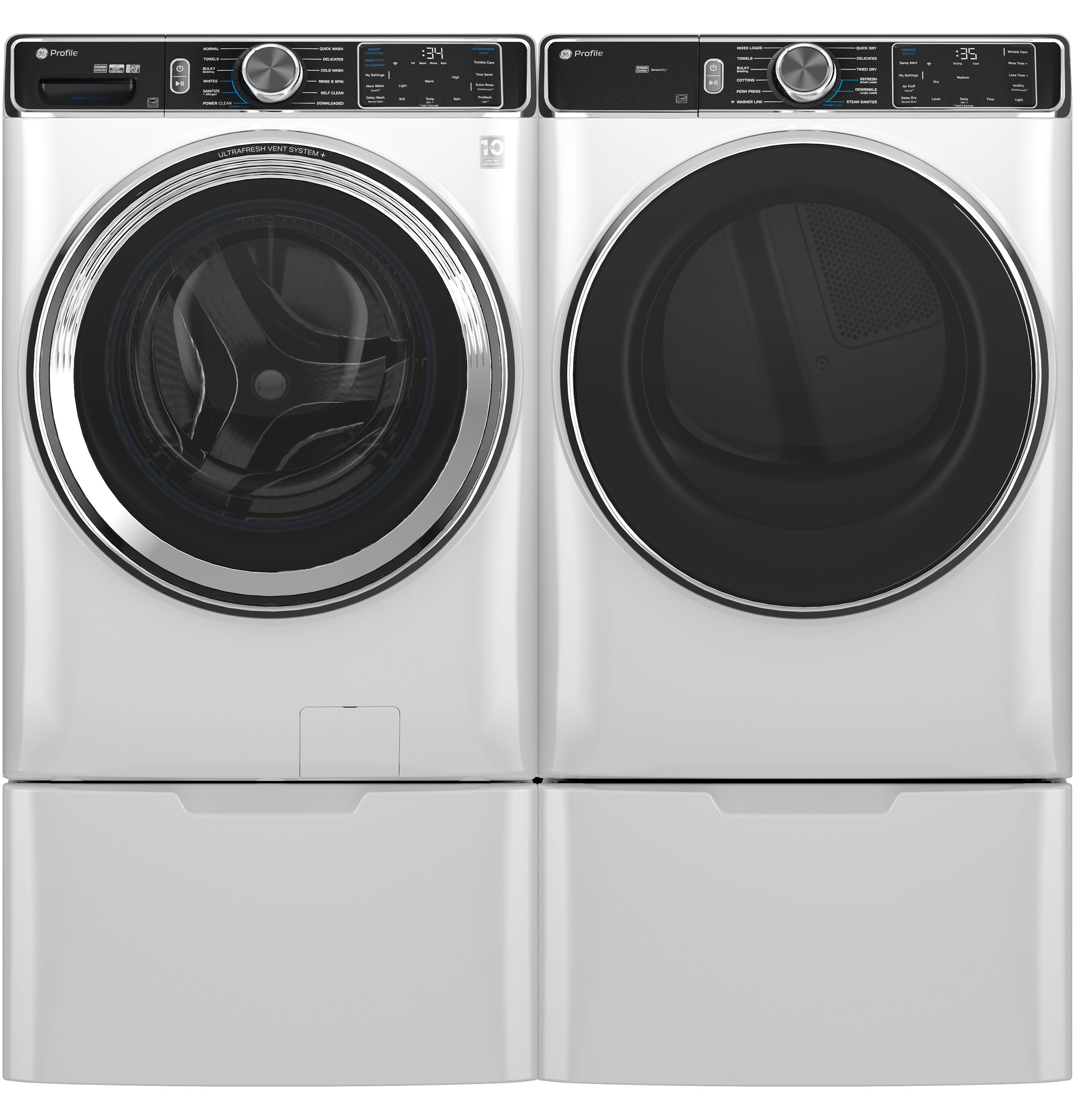 Ge Profile™ 7.8 Cu. Ft. Capacity Smart Front Load Electric Dryer With Steam And Sanitize Cycle PFD87ESSVWW