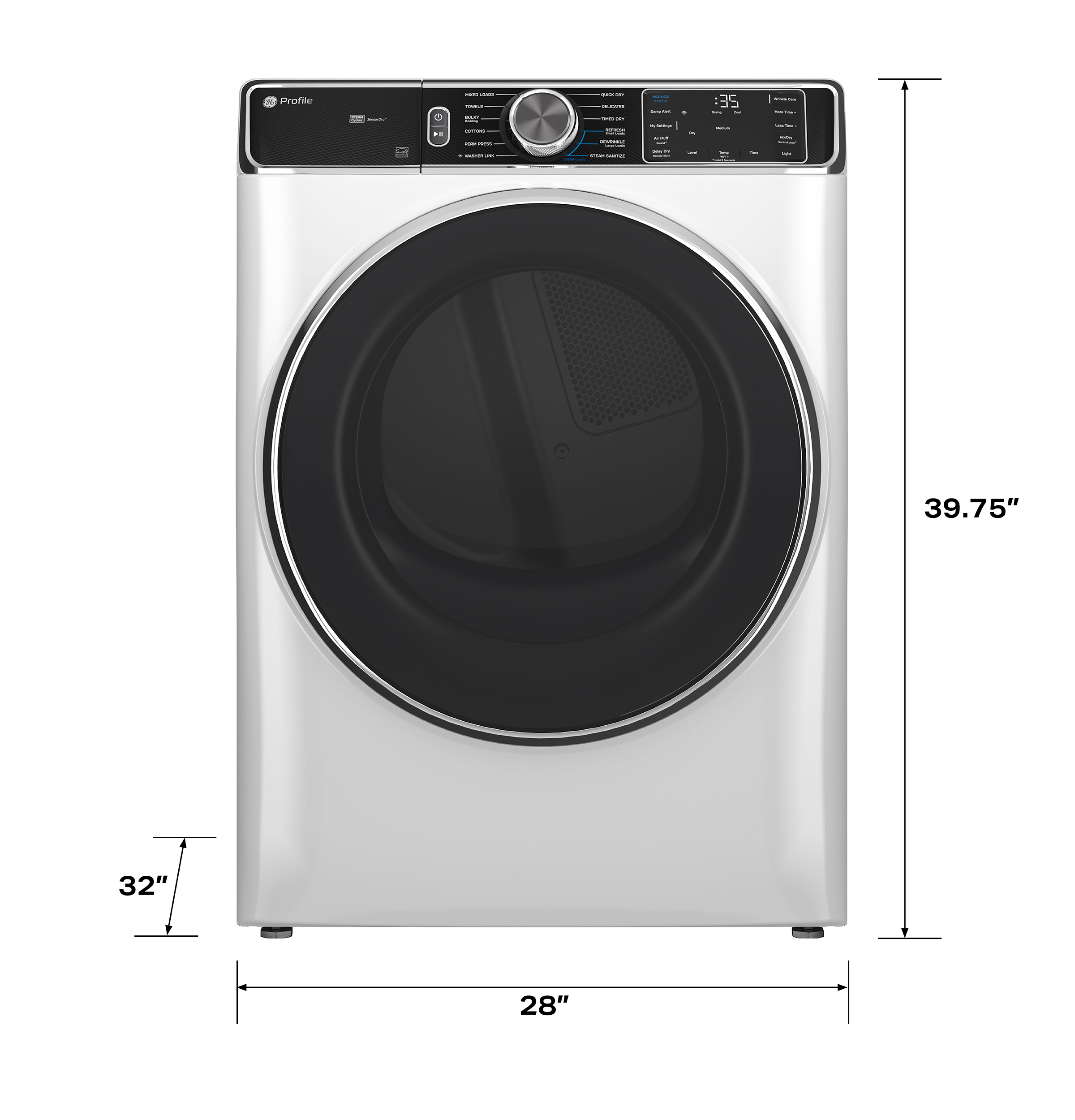 Ge Profile™ 7.8 Cu. Ft. Capacity Smart Front Load Electric Dryer With Steam And Sanitize Cycle PFD87ESSVWW