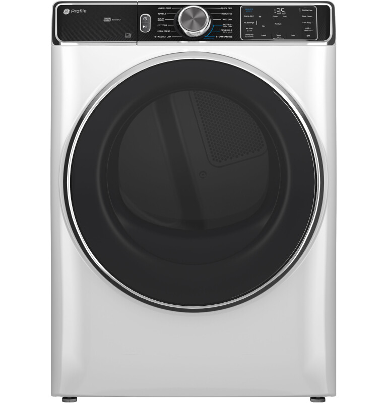 GE Profile 7.8 cu. ft. Capacity Smart Front Load Gas Dryer with Steam and Sanitize Cycle White PFD87GSSVWW Picture 1