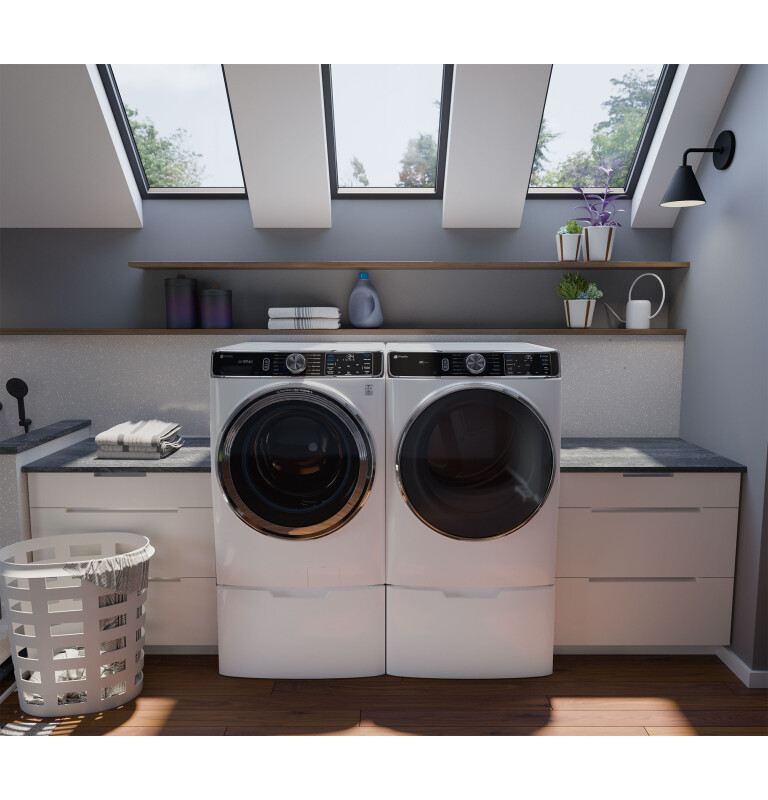 Ge Profile™ 7.8 Cu. Ft. Capacity Smart Front Load Gas Dryer With Steam And Sanitize Cycle PFD87GSSVWW