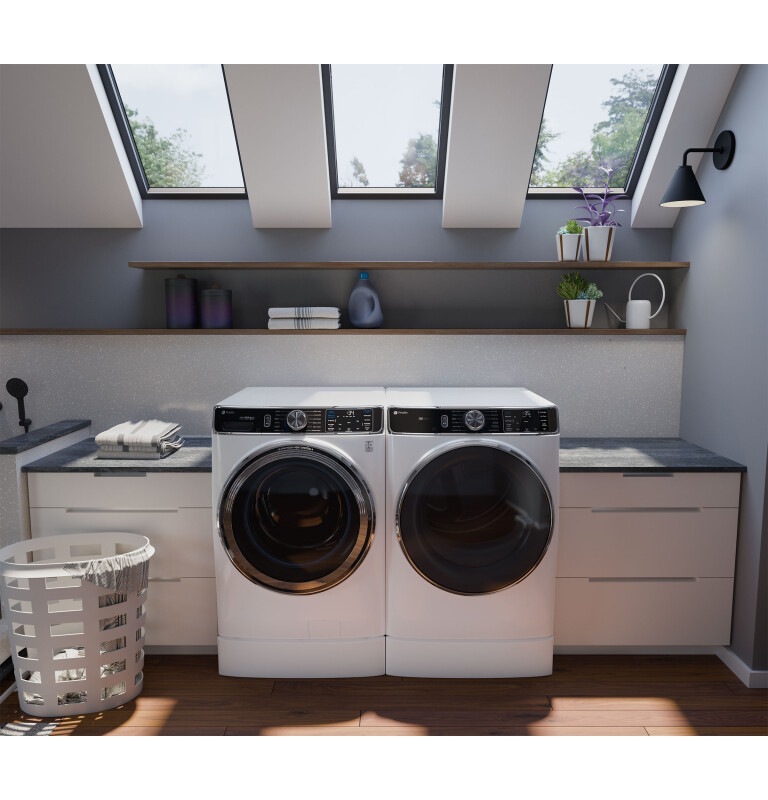 Ge Profile™ 7.8 Cu. Ft. Capacity Smart Front Load Gas Dryer With Steam And Sanitize Cycle PFD87GSSVWW