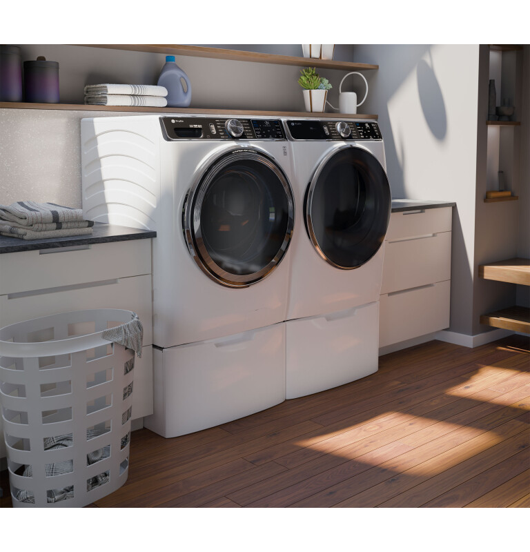 Ge Profile™ 7.8 Cu. Ft. Capacity Smart Front Load Gas Dryer With Steam And Sanitize Cycle PFD87GSSVWW