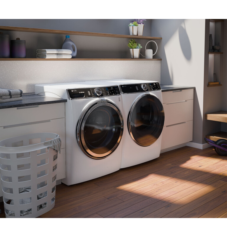 Ge Profile™ 7.8 Cu. Ft. Capacity Smart Front Load Gas Dryer With Steam And Sanitize Cycle PFD87GSSVWW