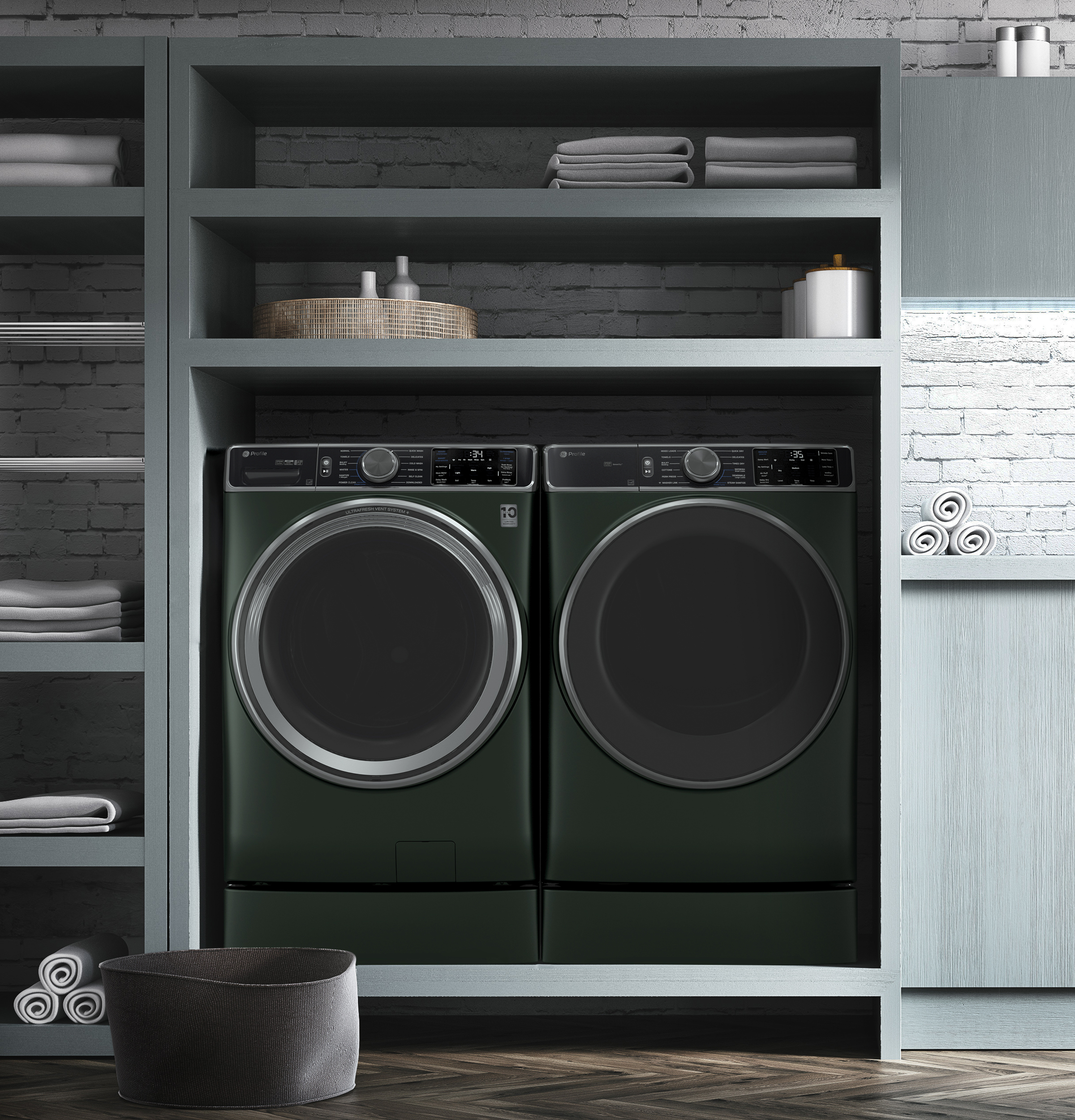 GE Profile™ ENERGY STAR® 7.8 cu. ft. Capacity Smart Front Load Electric Dryer with Steam and Sanitize Cycle PFD95ESPWGN