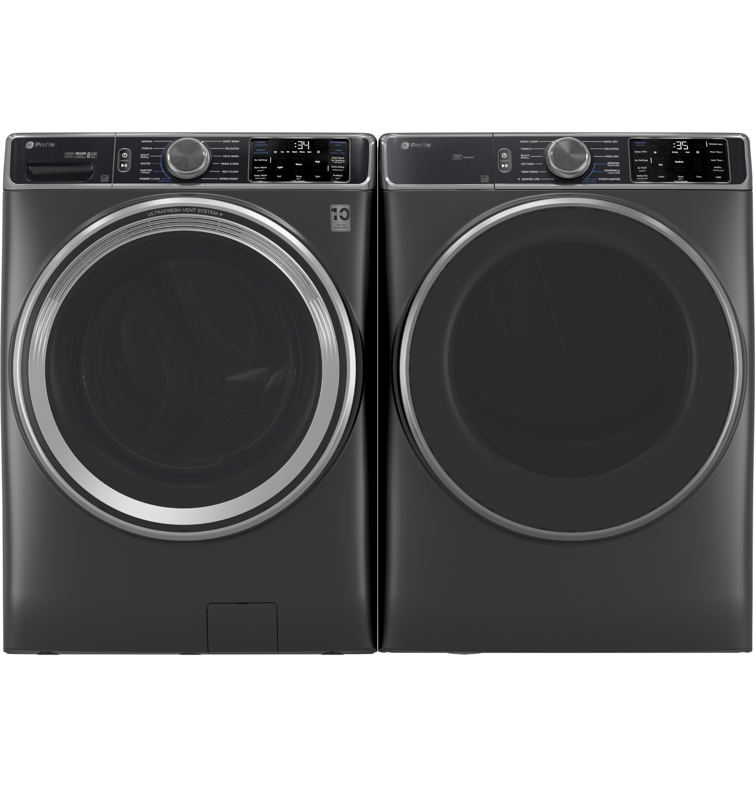 GE Profile™ ENERGY STAR® 7.8 cu. ft. Capacity Smart Front Load Gas Dryer with Steam and Sanitize Cycle PFD95GSPWDS