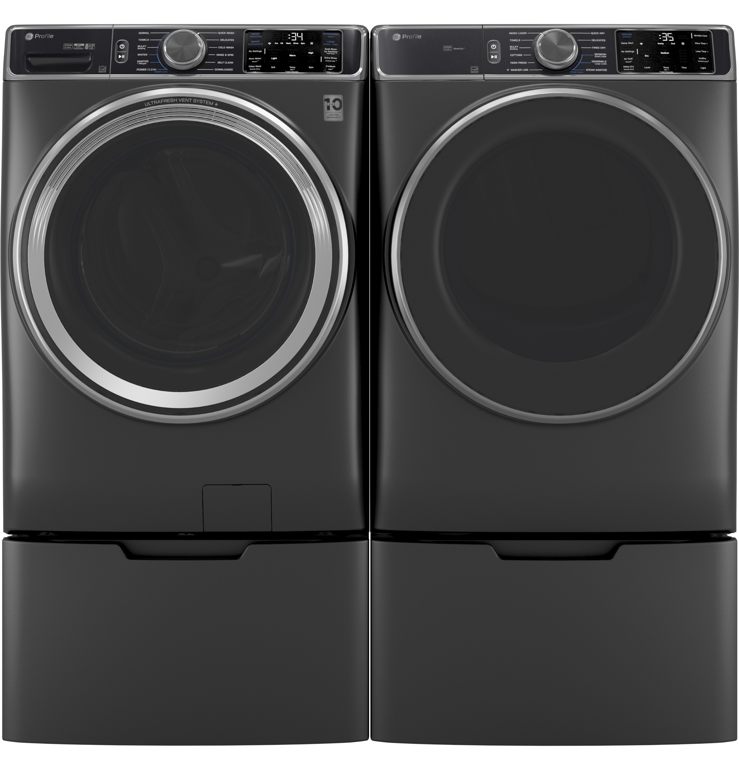 GE Profile™ ENERGY STAR® 7.8 cu. ft. Capacity Smart Front Load Gas Dryer with Steam and Sanitize Cycle PFD95GSPWDS