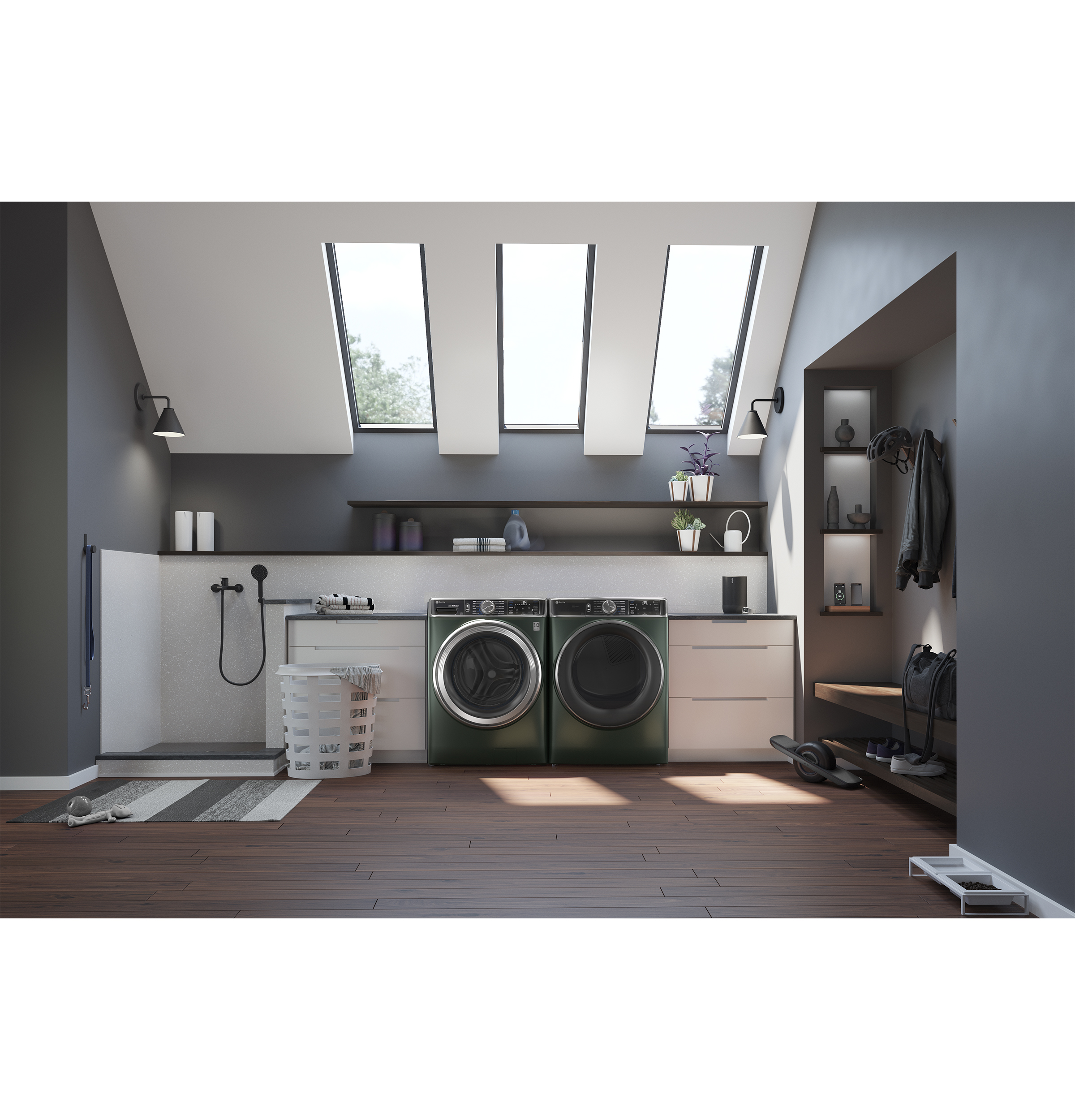 ENERGY STAR 7.8 cu. ft. Capacity Smart Front Load Gas Dryer with Steam and Sanitize Cycle PFD95GSPWGN
