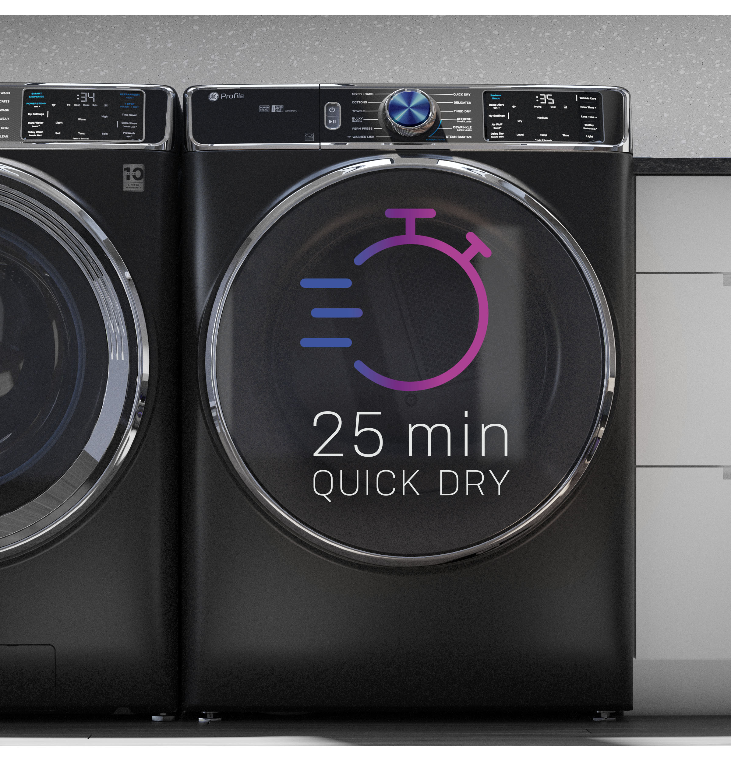 ENERGY STAR 7.8 cu. ft. Capacity Smart Front Load Gas Dryer with Steam and Sanitize Cycle PFD95GSPWGN