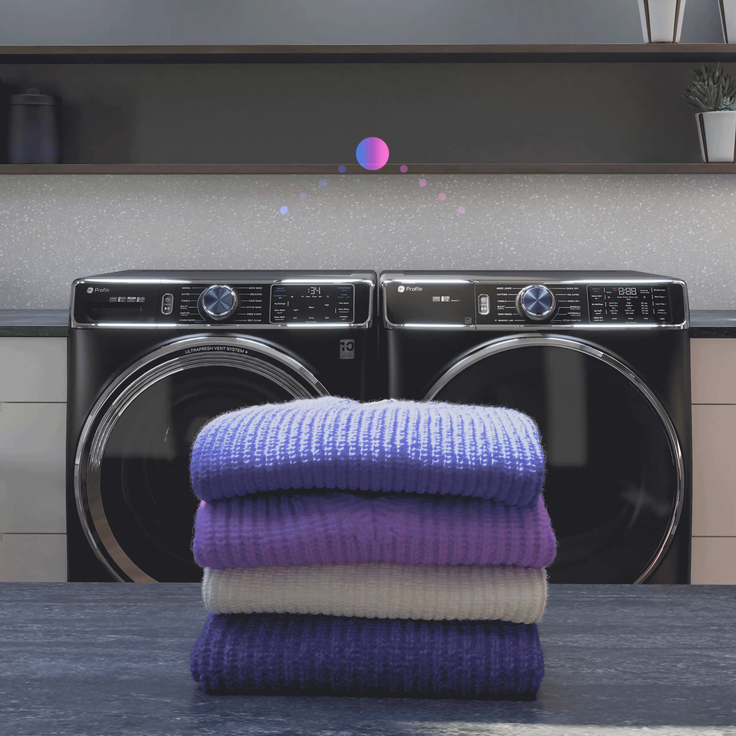 ENERGY STAR 7.8 cu. ft. Capacity Smart Front Load Gas Dryer with Steam and Sanitize Cycle PFD95GSPWGN