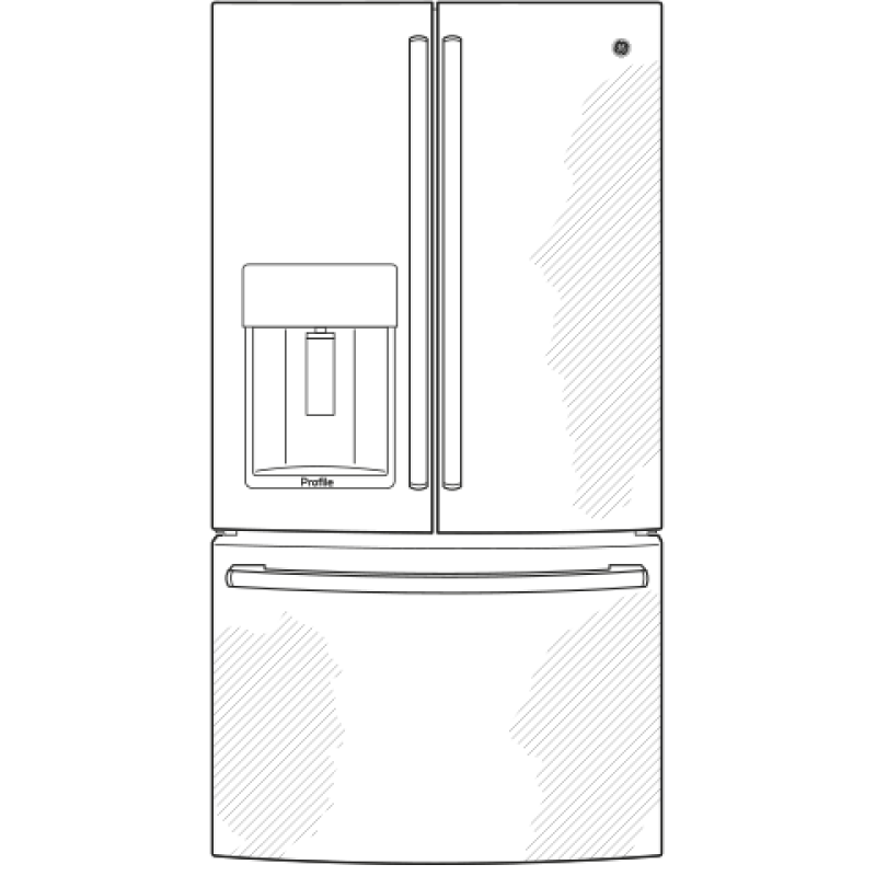 27.7 Cu. Ft. French-Door Refrigerator with Hands-Free AutoFill PFE28KBLTS