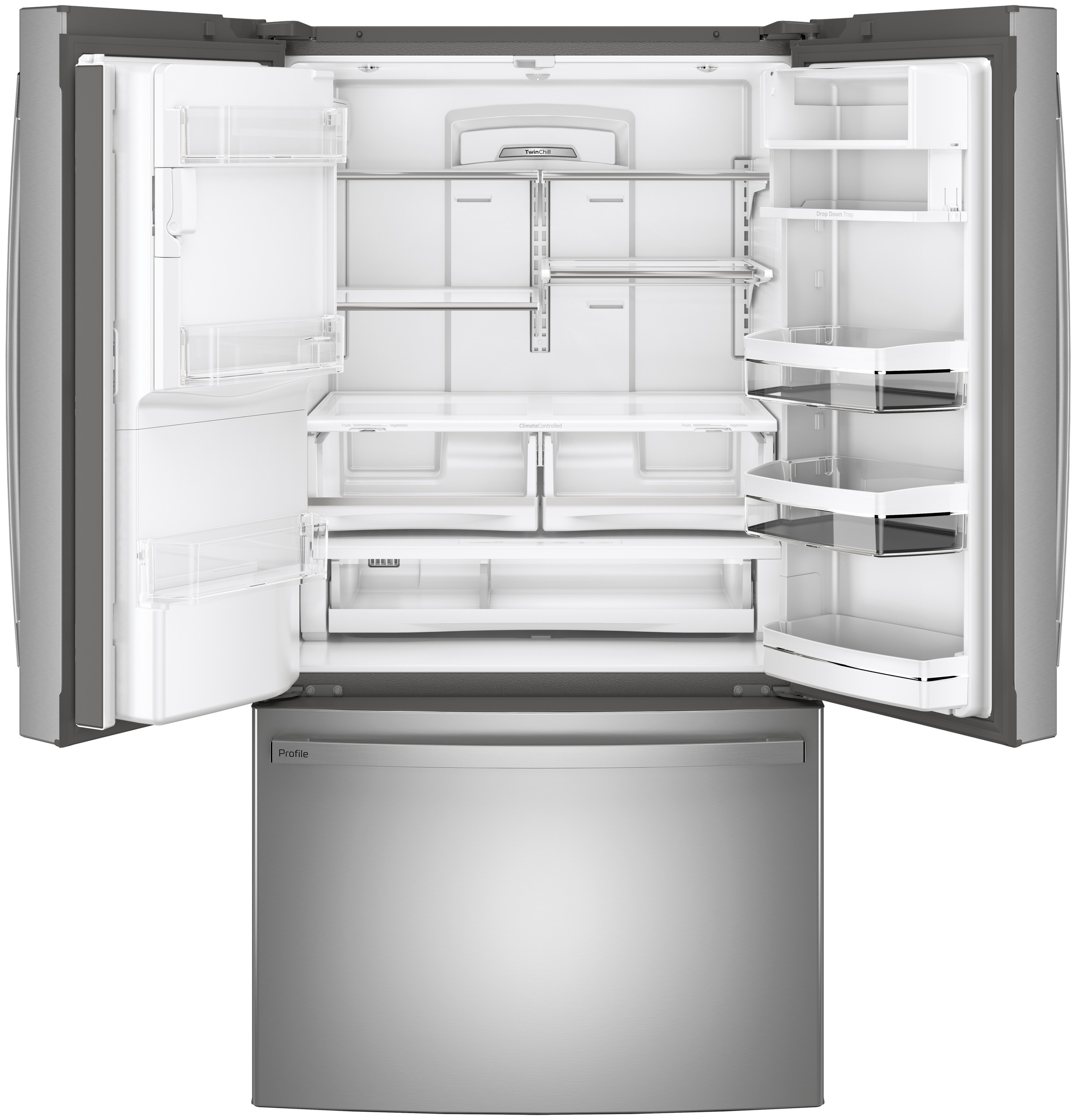 Series 27.7 Cu. Ft. Smart Fingerprint Resistant French-Door Refrigerator with Keurig K-Cup Brewing System PFE28PYNFS