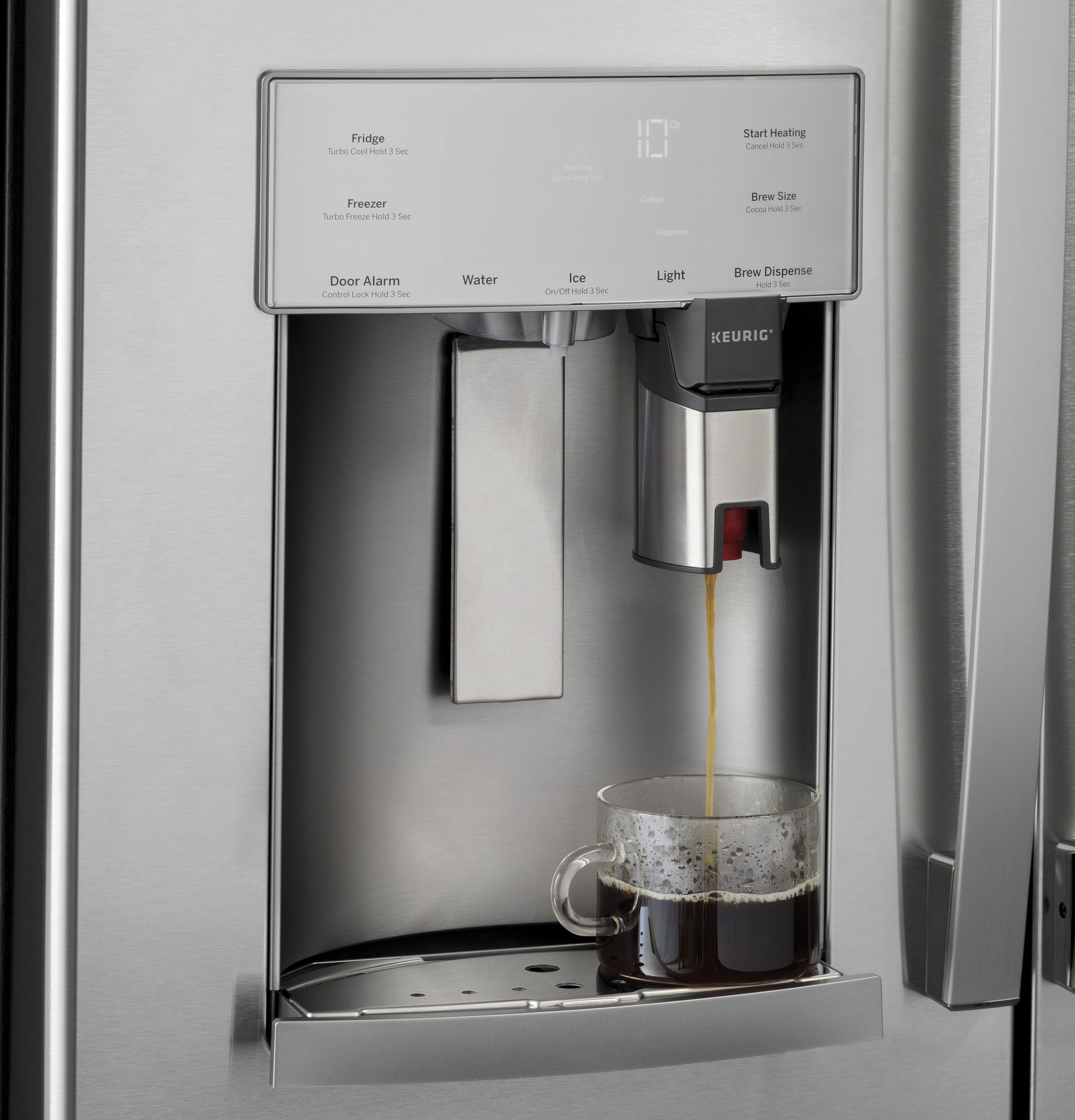 Series 27.7 Cu. Ft. Smart Fingerprint Resistant French-Door Refrigerator with Keurig K-Cup Brewing System PFE28PYNFS