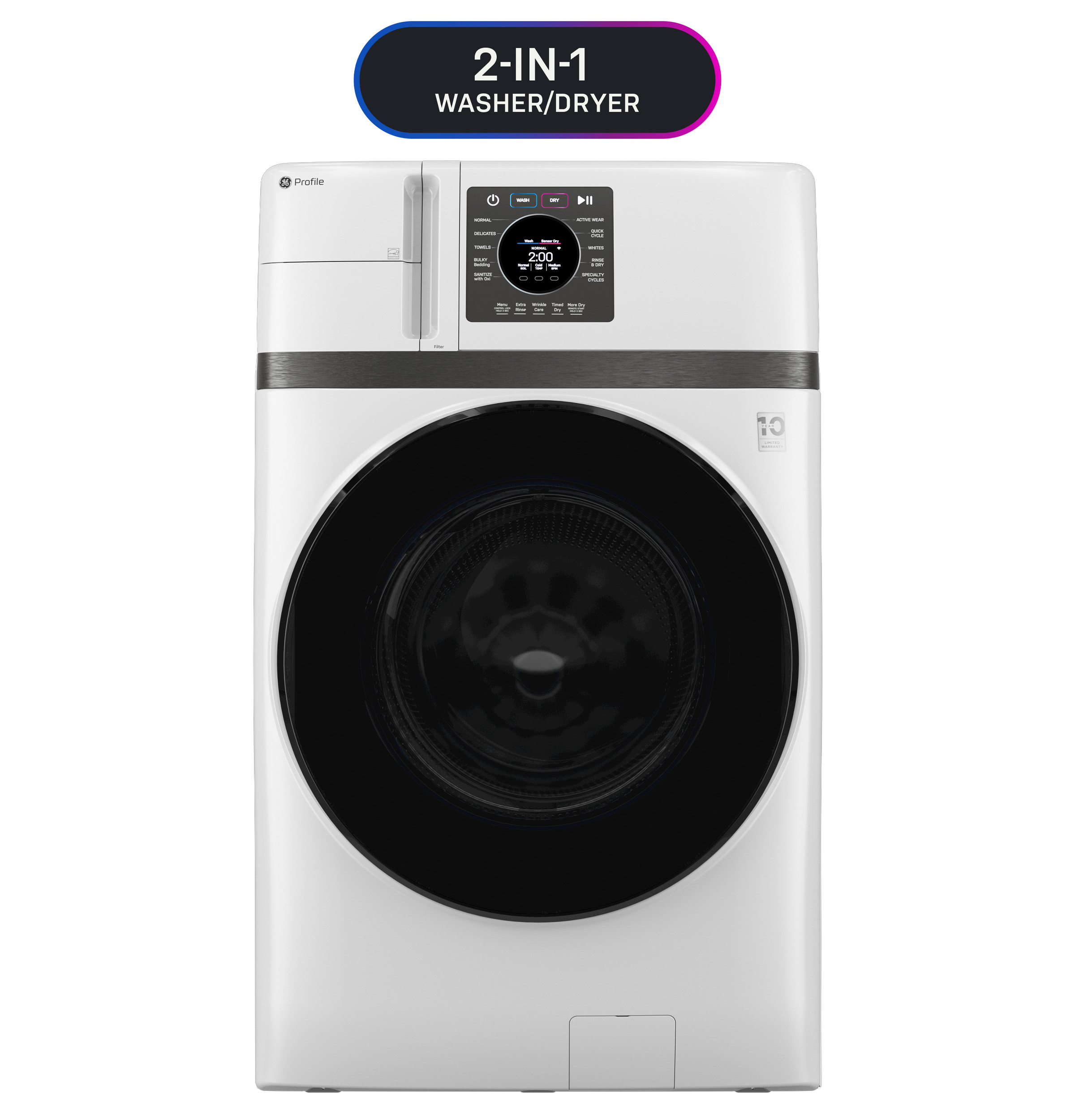 4.6 cu. ft. Capacity UltraFast Combo with Ventless Inverter Heat Pump Technology Washer/Dryer PFQ83HSSWWW