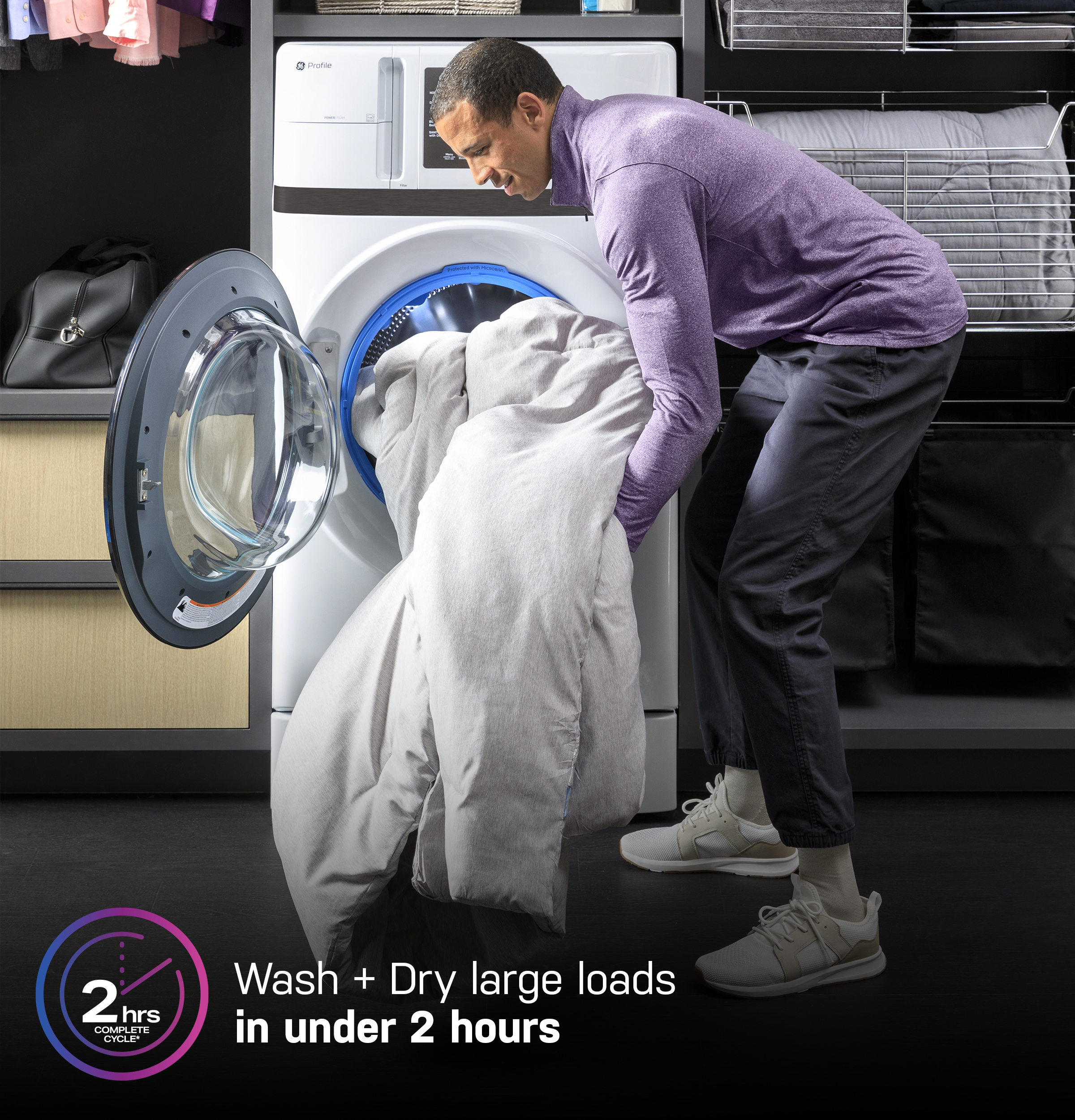 4.6 cu. ft. Capacity UltraFast Combo with Ventless Inverter Heat Pump Technology Washer/Dryer PFQ83HSSWWW