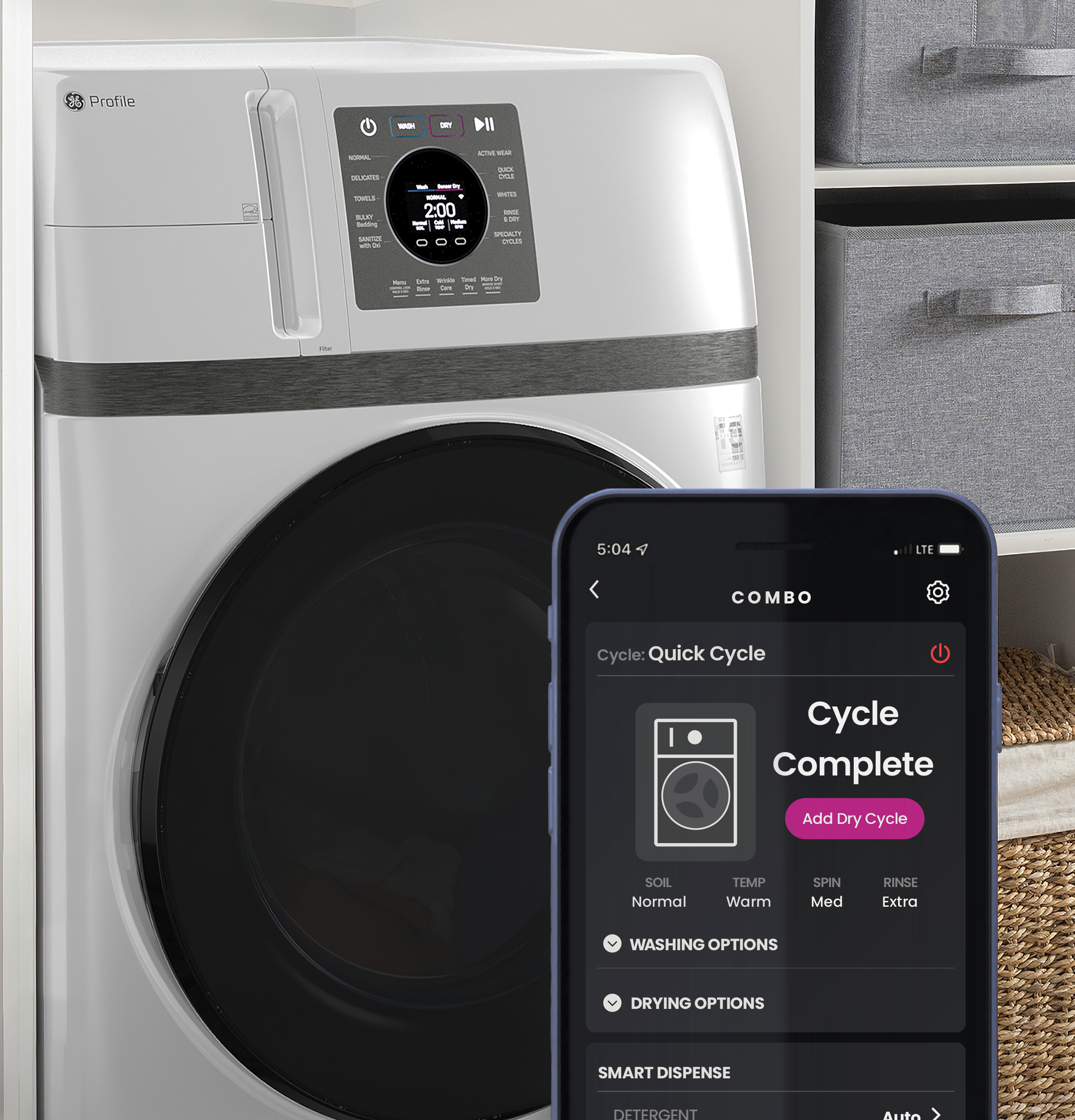 4.6 cu. ft. Capacity UltraFast Combo with Ventless Inverter Heat Pump Technology Washer/Dryer PFQ83HSSWWW