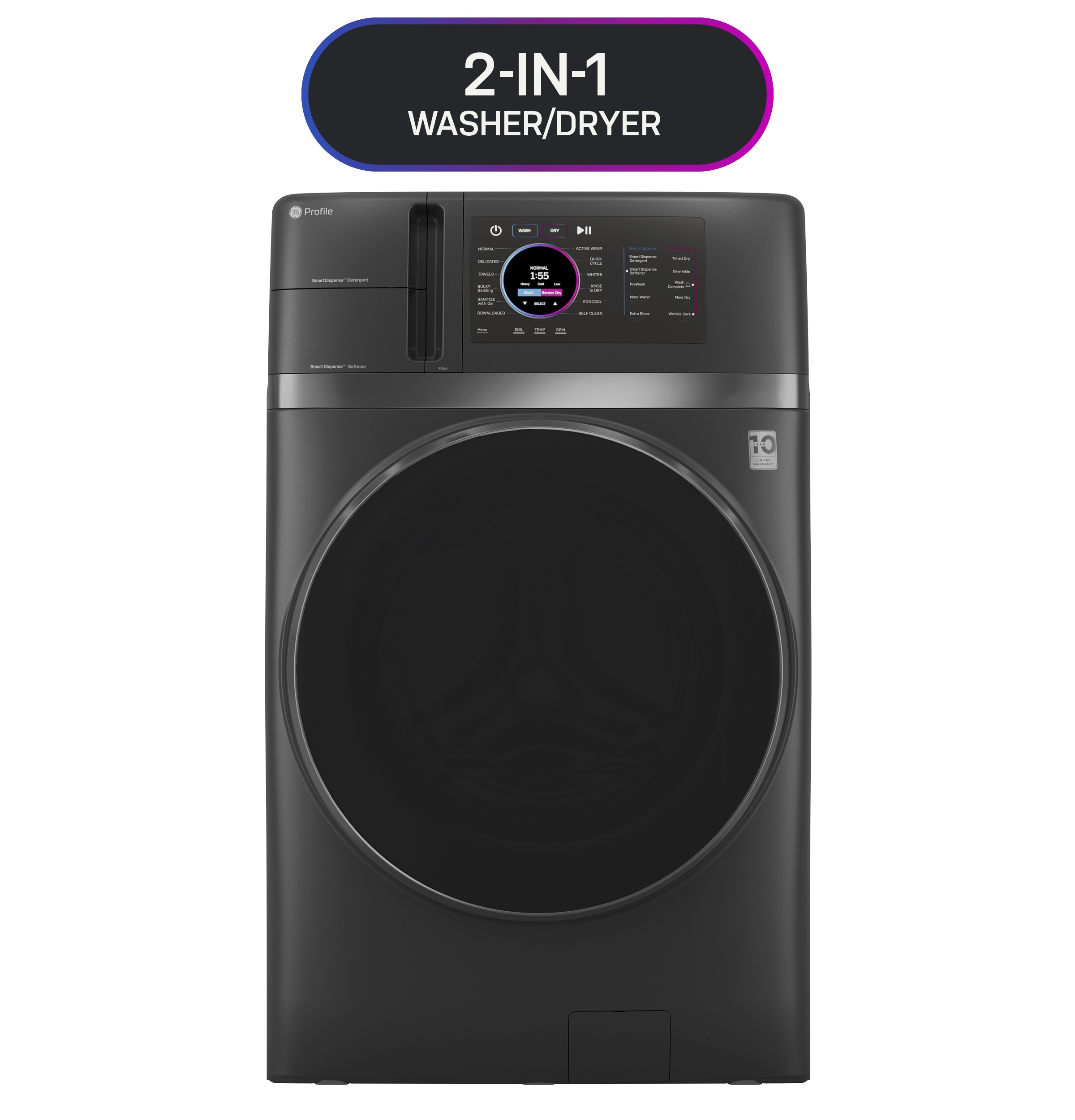 4.8 cu. ft. Capacity UltraFast Combo with Ventless Inverter Heat Pump Technology Washer/Dryer PFQ97HSPVDS