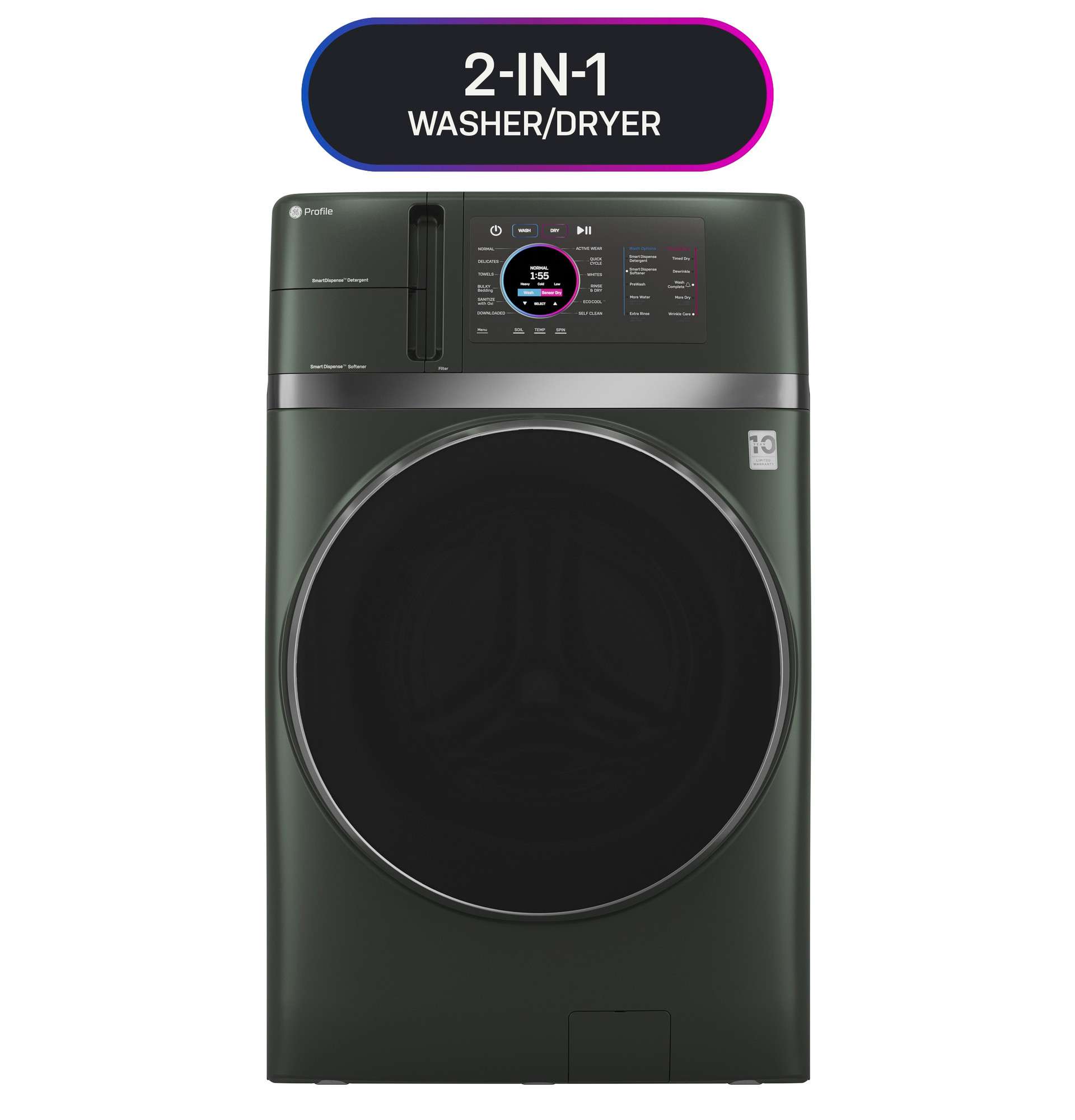 4.8 cu. ft. Capacity UltraFast Combo with Ventless Inverter Heat Pump Technology Washer/Dryer PFQ97HSPVGN